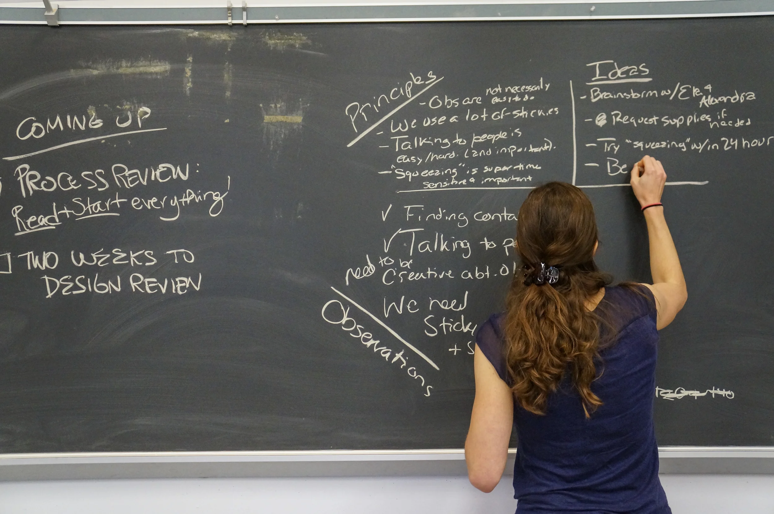 Class coaching themselves on a project