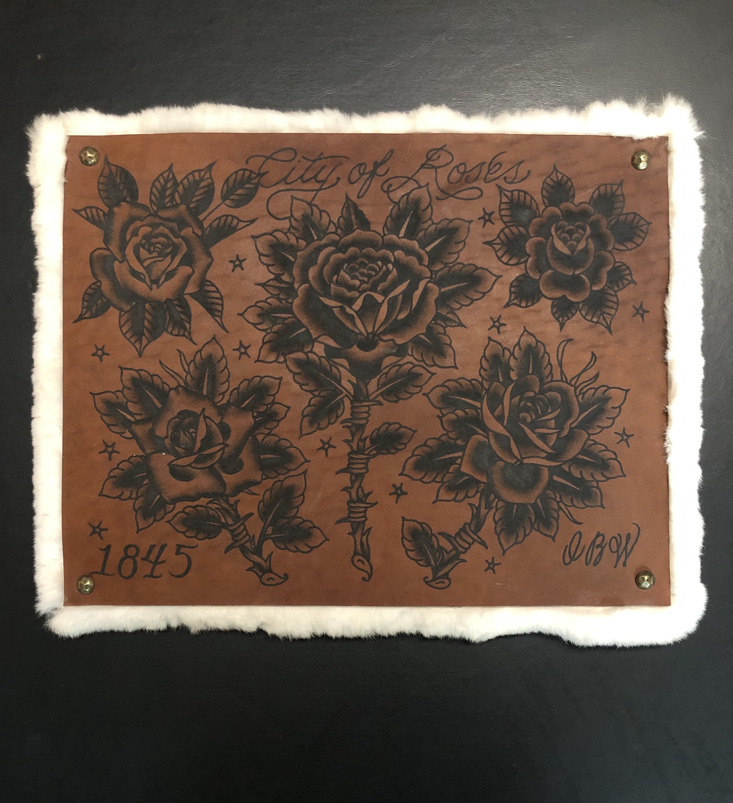 Tattooed Leather Flash Sheet