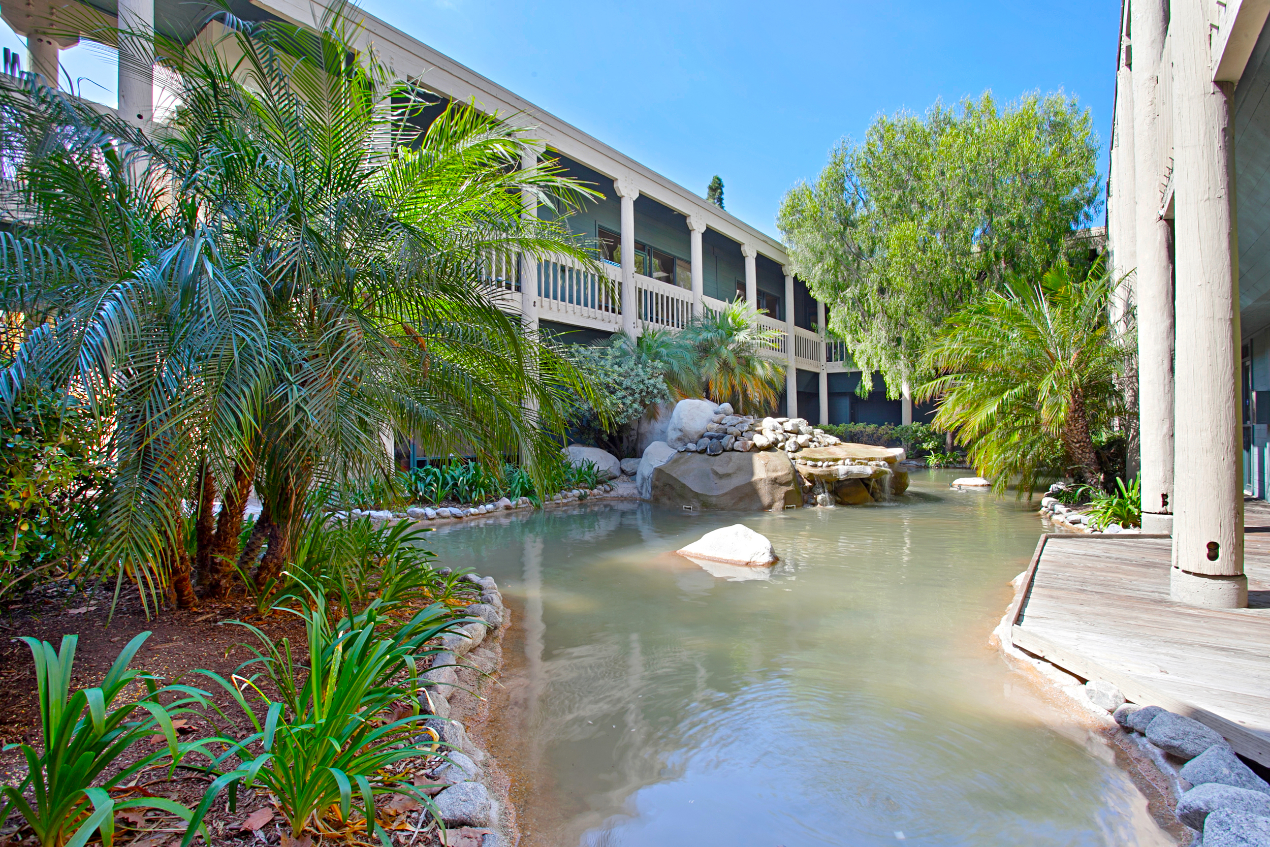 Beautiful Pond Beside Building