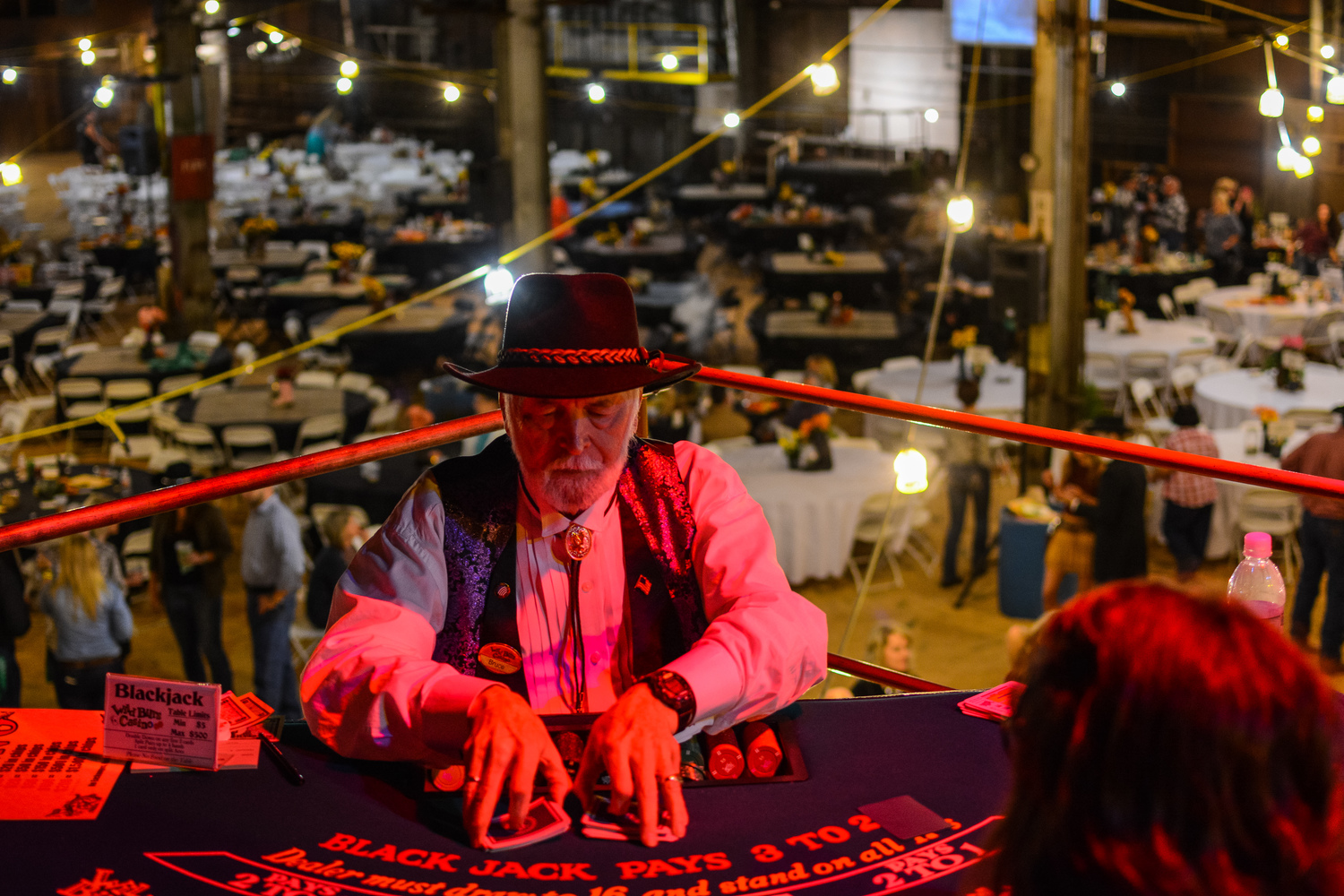 Man Running Blackjack at an Event