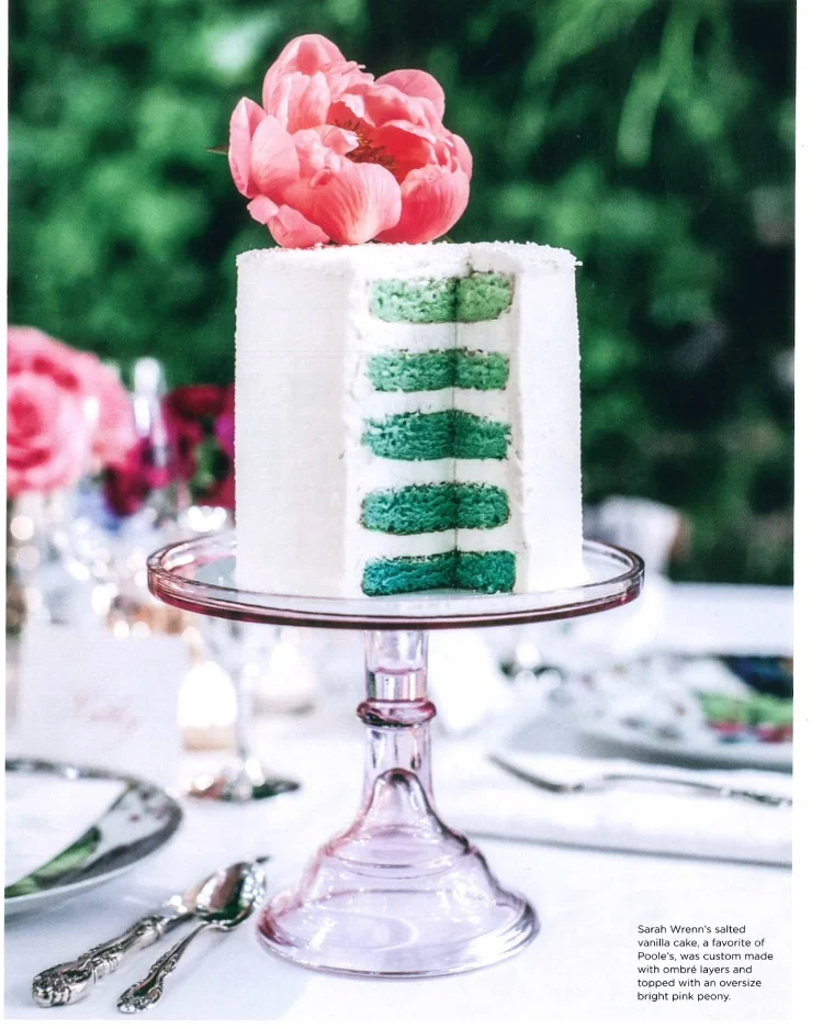 6 inch Aqua Ombre Salted Vanilla Cake