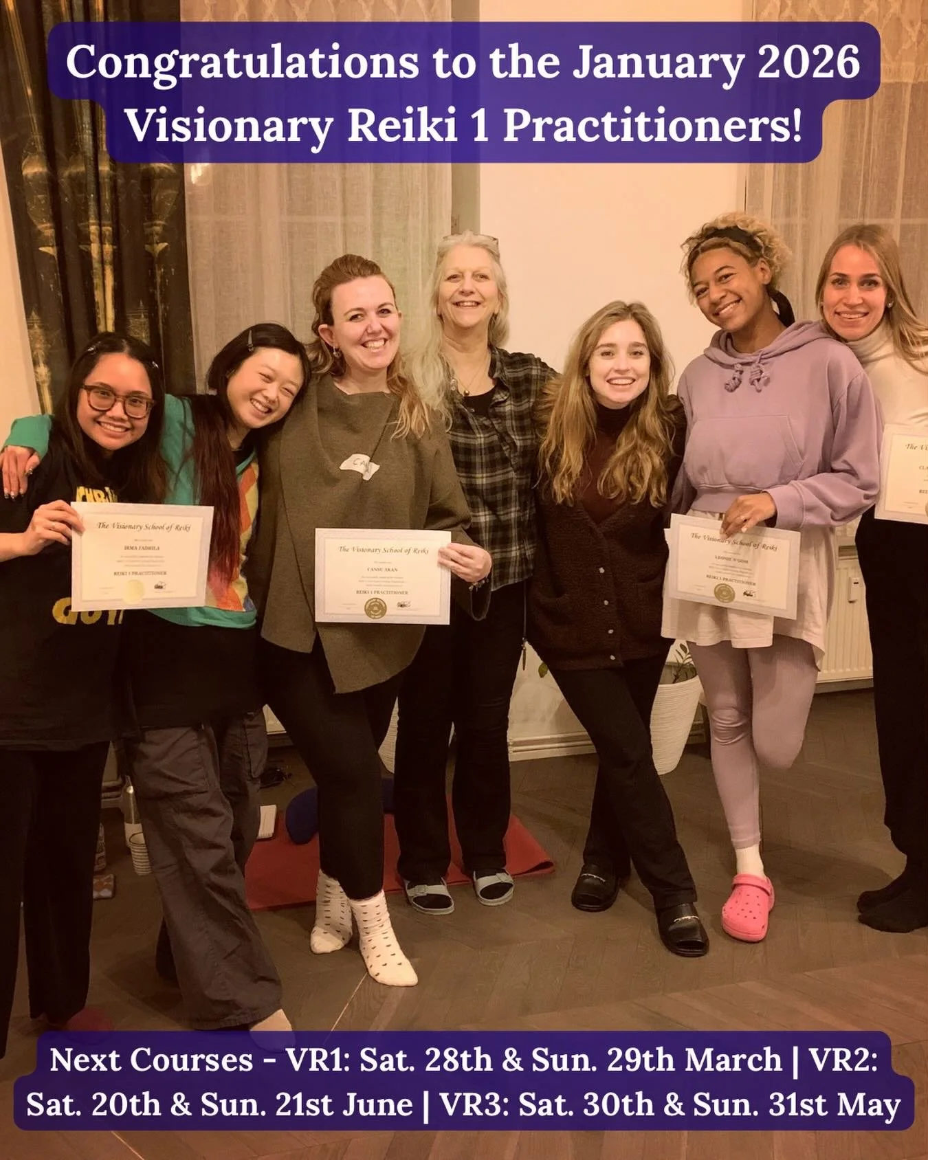 I was deeep in my much-needed Winter Pause &amp; fell a bit behind on these, butttttt&hellip; [drumroll, please! 🥁] Very many congratulations to the January 2026 @visionaryschoolofreiki Reiki 1 Practitioners!
⠀
This group was such a lovely way to st