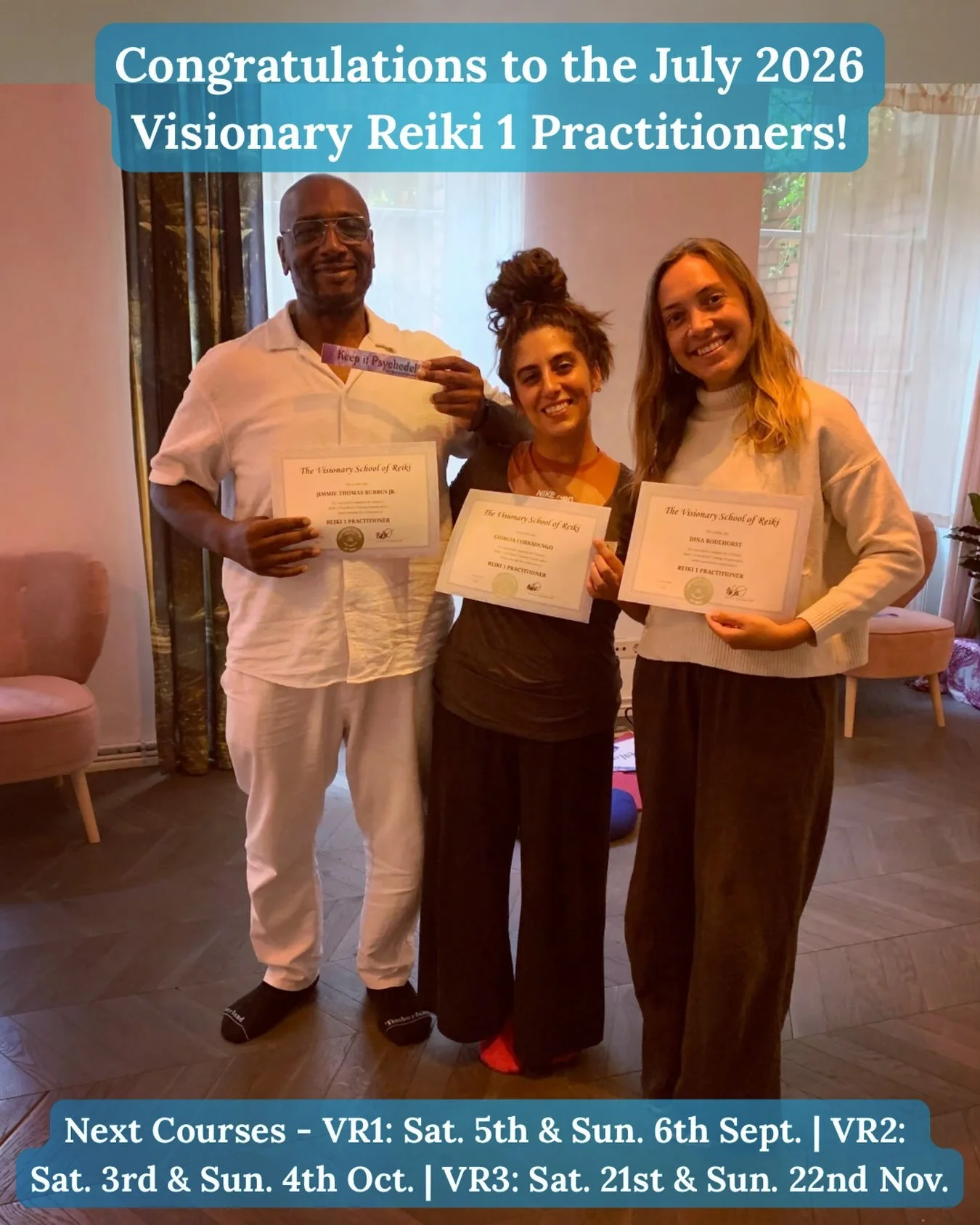 Very many congratulations to the July 2026 @visionaryschoolofreiki Reiki 1 Practitioners! 🥳🎊🎈🎉🤗🙌✨💓🌀
⠀
With our 4th participant unexpectedly falling ill on the weekend (she is now OK, thankfully! 🙏), the four of us shared an intimate weekend 