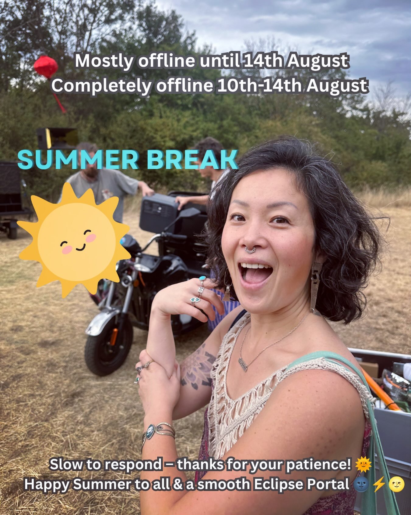 Alright y&rsquo;all, after the 3 whole years 2026 has felt like so far (🎢🔥🐎😜😅🥵🫠), it&rsquo;s &rsquo;bout time to take a lil timeout 💆&zwj;♀️
⠀
I&rsquo;ll be mostly offline &amp; slow to respond til 14th August &amp; completely offline 10th-14