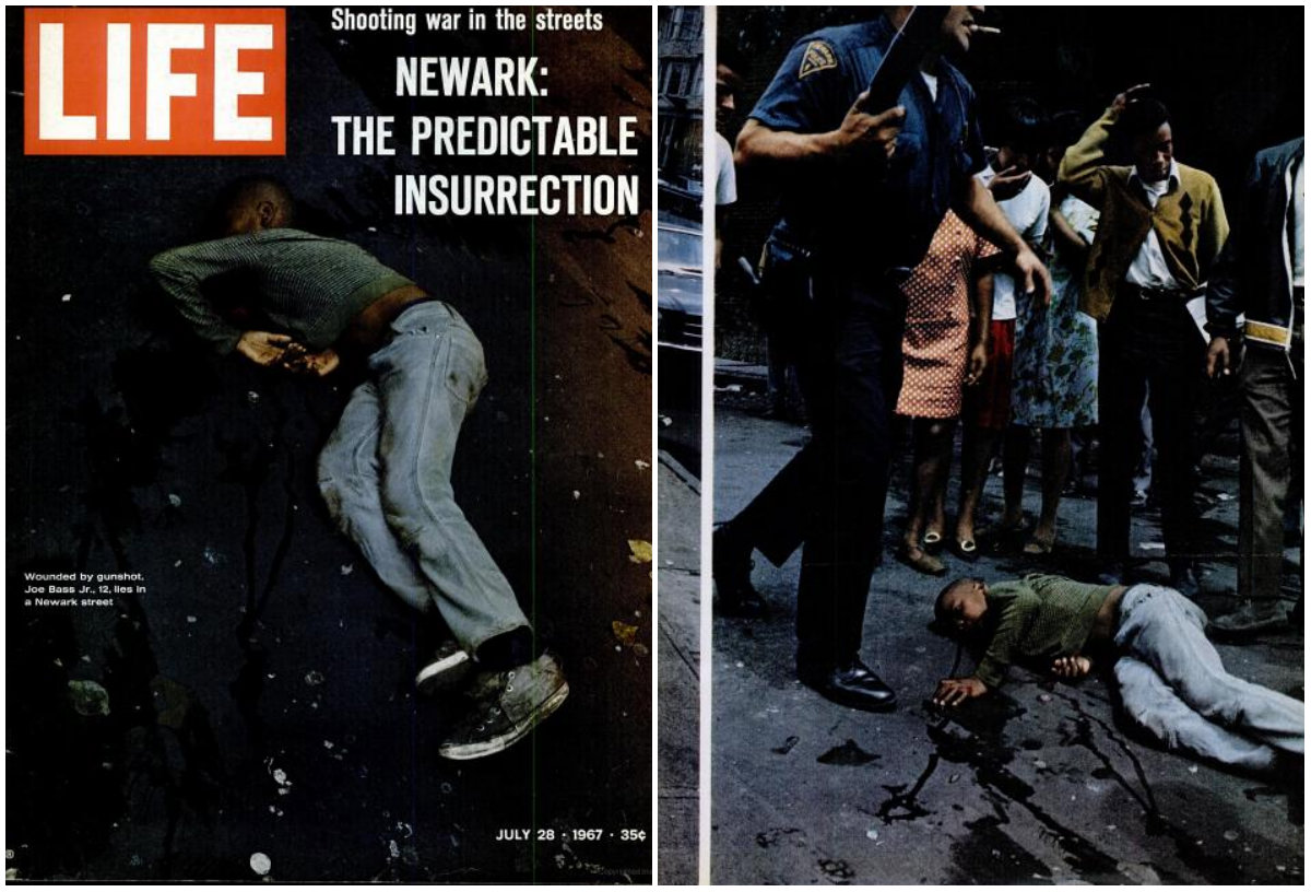 The July 28, 1967 cover of Life magazine featured a photo of 12-year-old Joe Bass Jr., dead on a Newark street after a shoot-out between civilians and police. (Source: Creative Commons/Life Magazine)