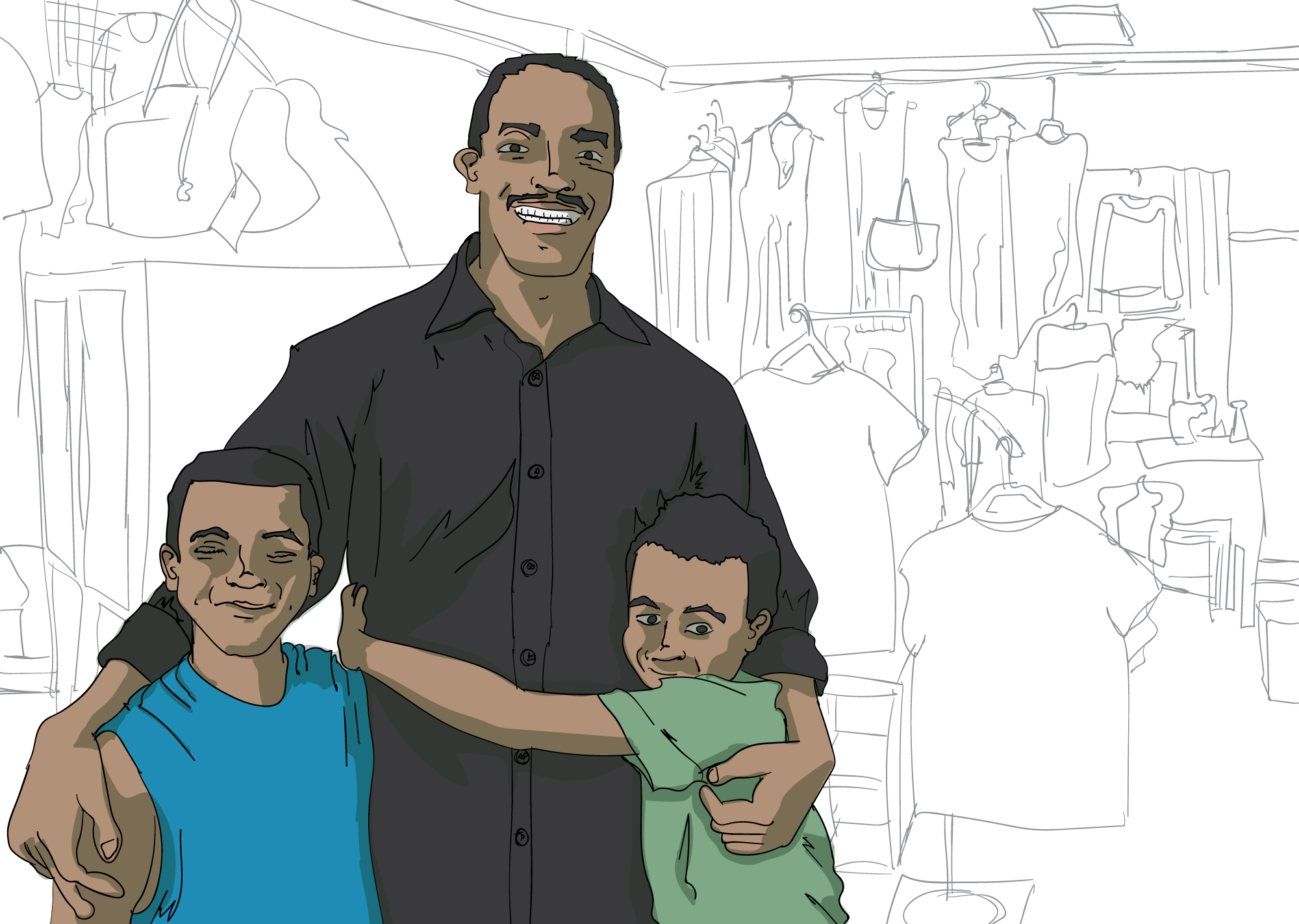 Michael Muhammad, illustration by Dan Rowell/Chicagoist