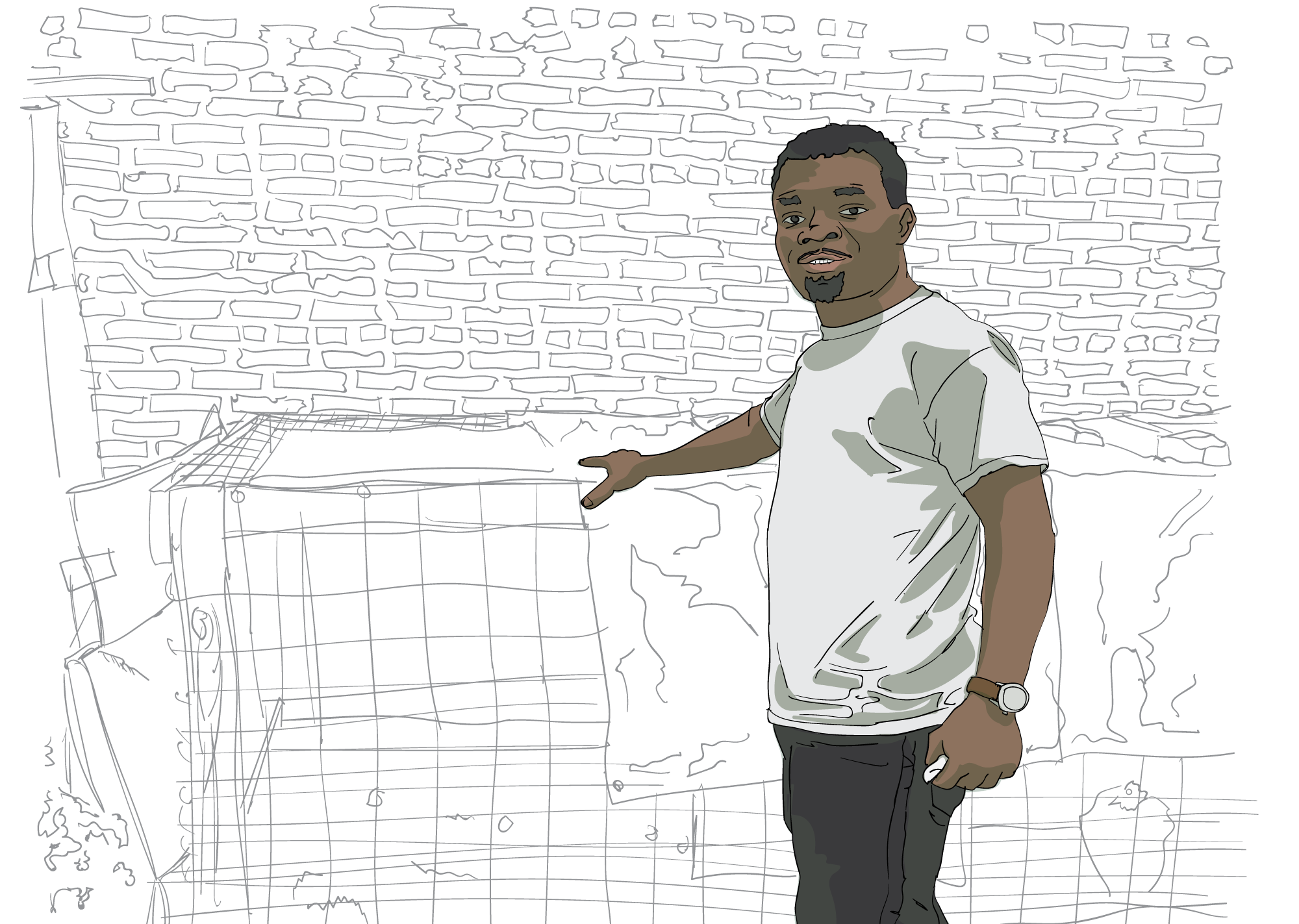 Artemus Gaye, illustration by Dan Rowell/Chicagoist