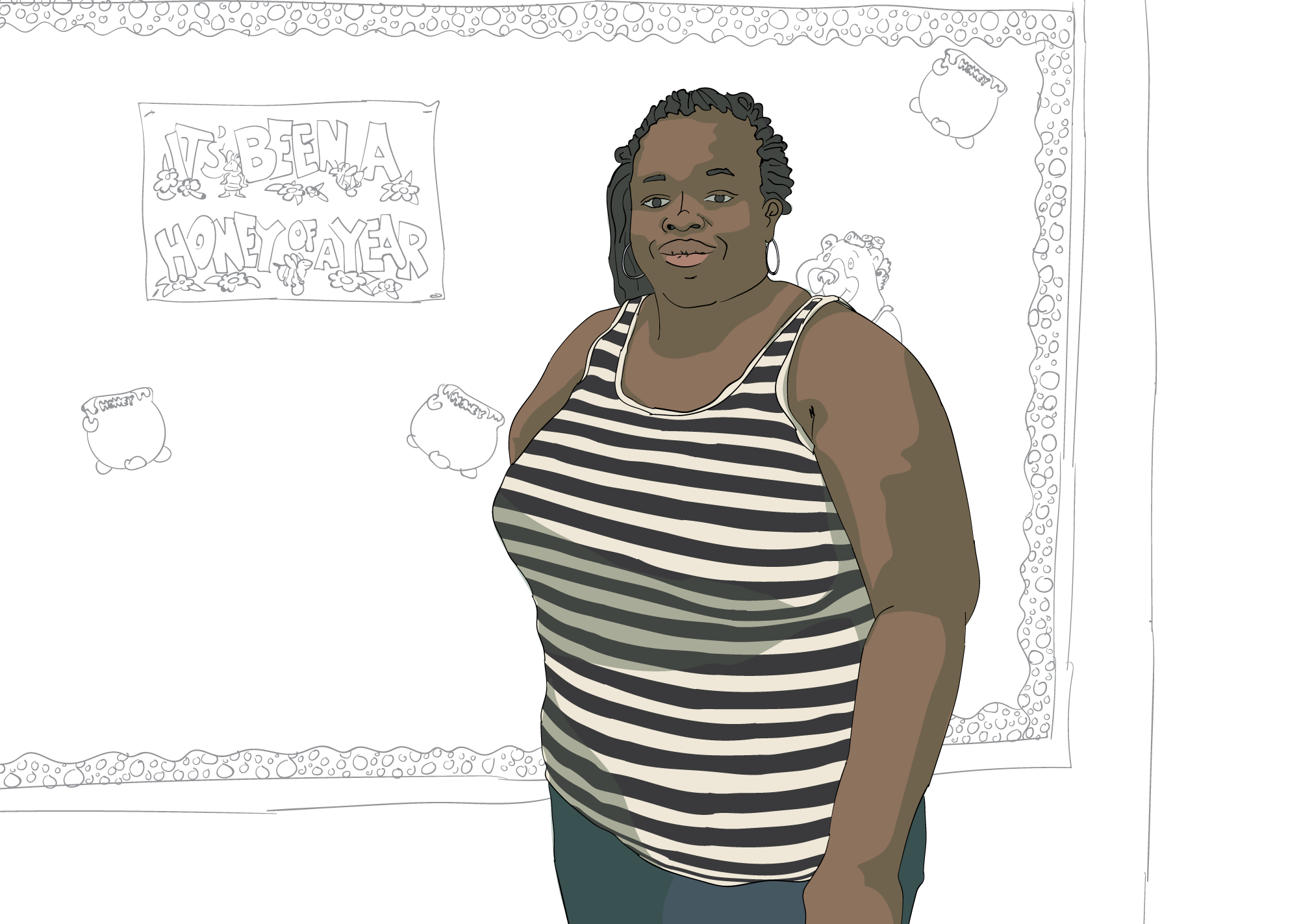 Ebony Mosley, illustration by Dan Rowell/Chicagoist
