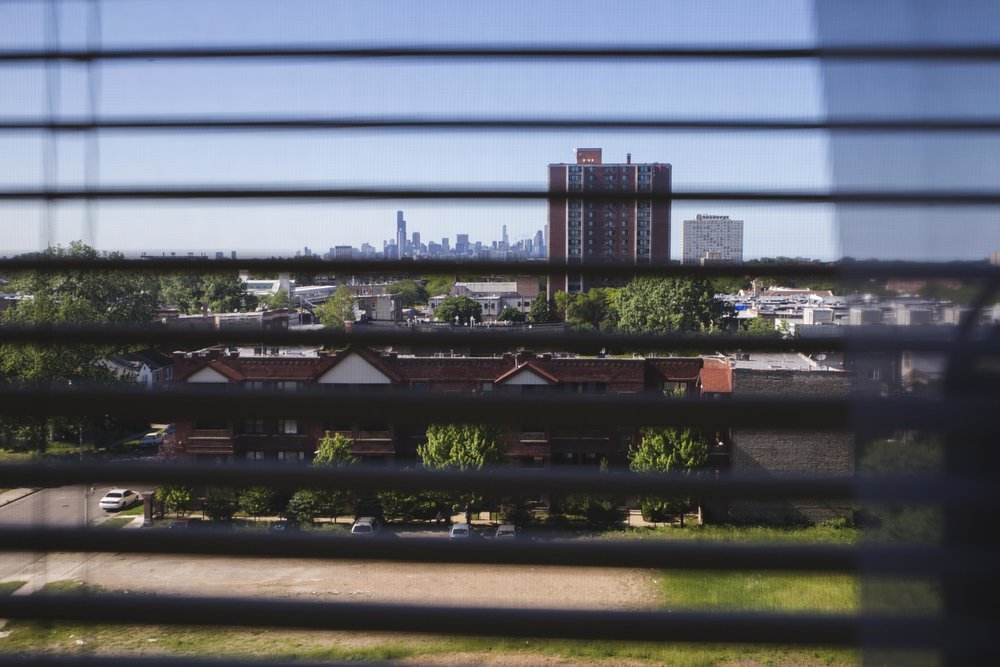  The view from Darnetta Donegan’s apartment in a low-income senior building in Washington Park.  