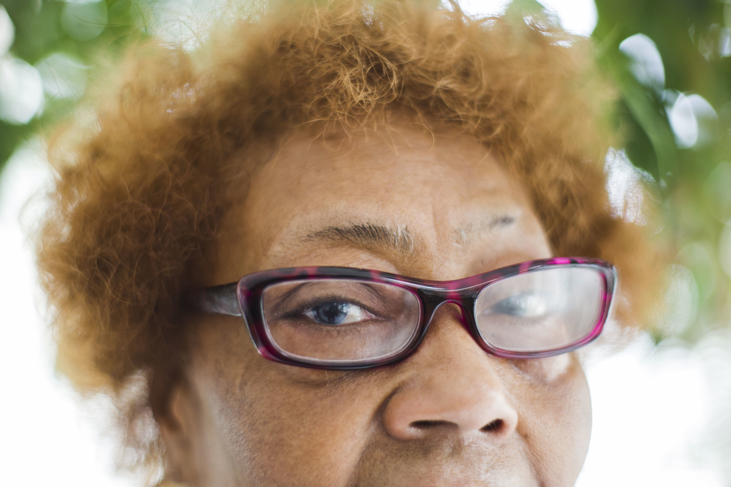  Ruthie Doss, 72, has retinal degeneration and occasionally loses her visions temporarily. Doss enjoys living in a senior building in Washington Park, but she is concerned about the neighborhood. “Even though fast food is not good for us, we should h