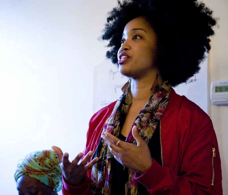 Chicago artist Tonika Johnson presents her work documenting Englewood—where she grew up and still calls home. (Photo Credit: Karen Kring)