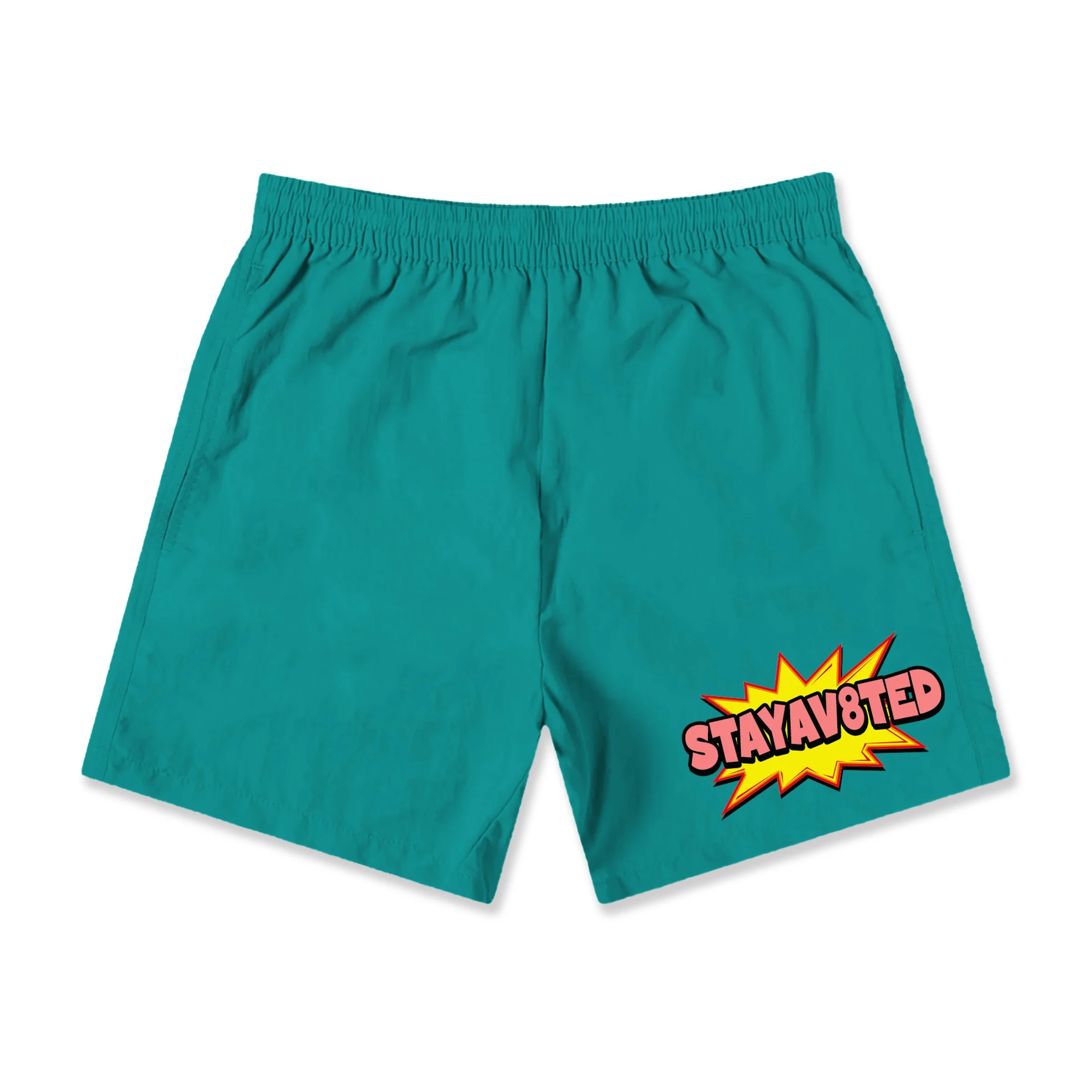 Comic Logo Nylon Shorts (Aqua)