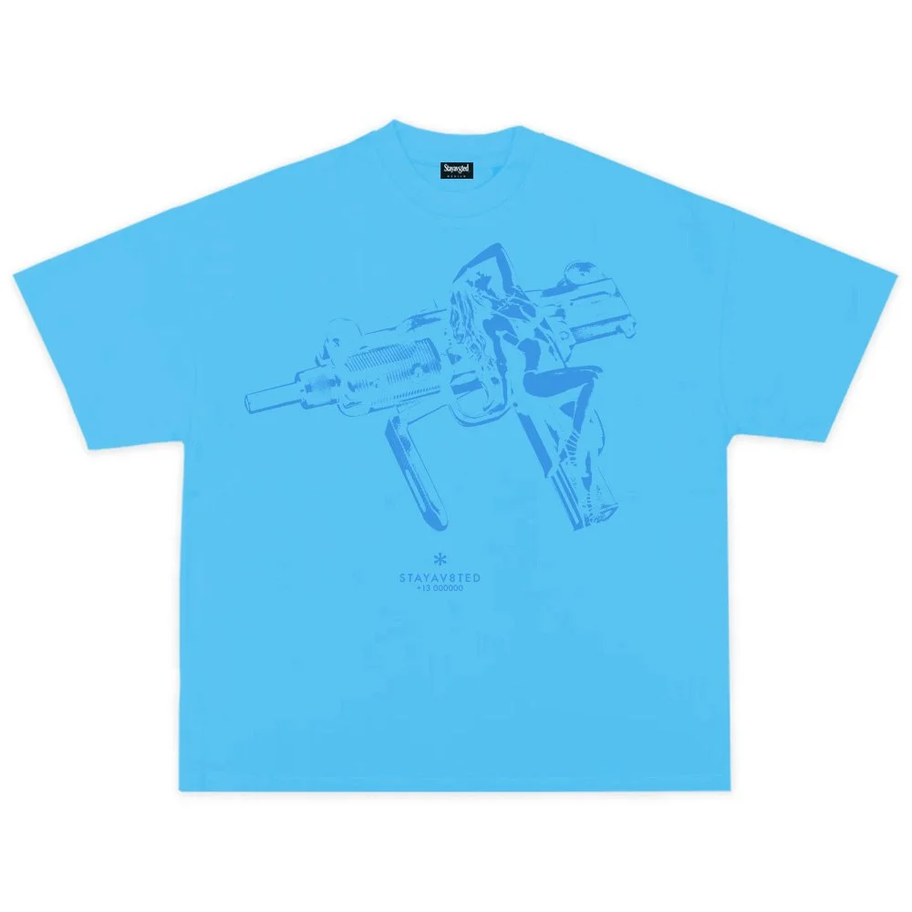 GIRL IS A GUN TEE (AQUA BLUE)