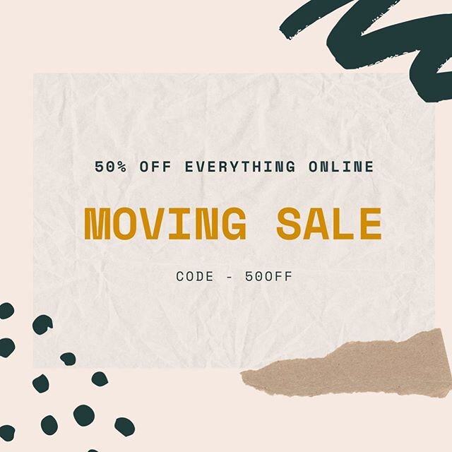 As my fam and I are packing up our lives to move to the east coast. I&rsquo;ve decided maybe I could offload some stock rather than pack it up! 
So for the next two weeks, stock up on me! Enjoy 50% off at checkout. On everything 👌🏼
CODE: 50OFF
#sal