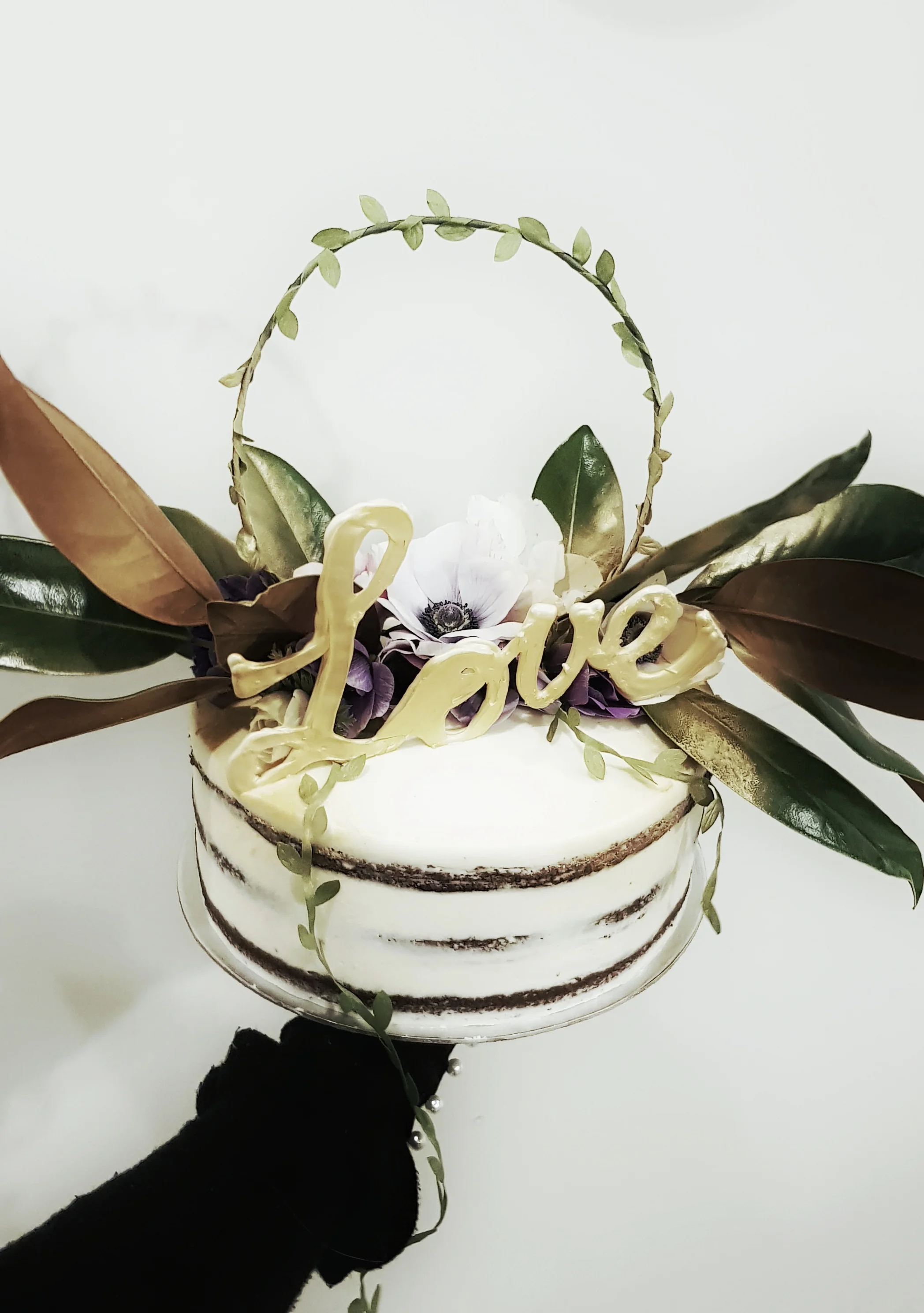 Banana & Salted Caramel Announcement Cake