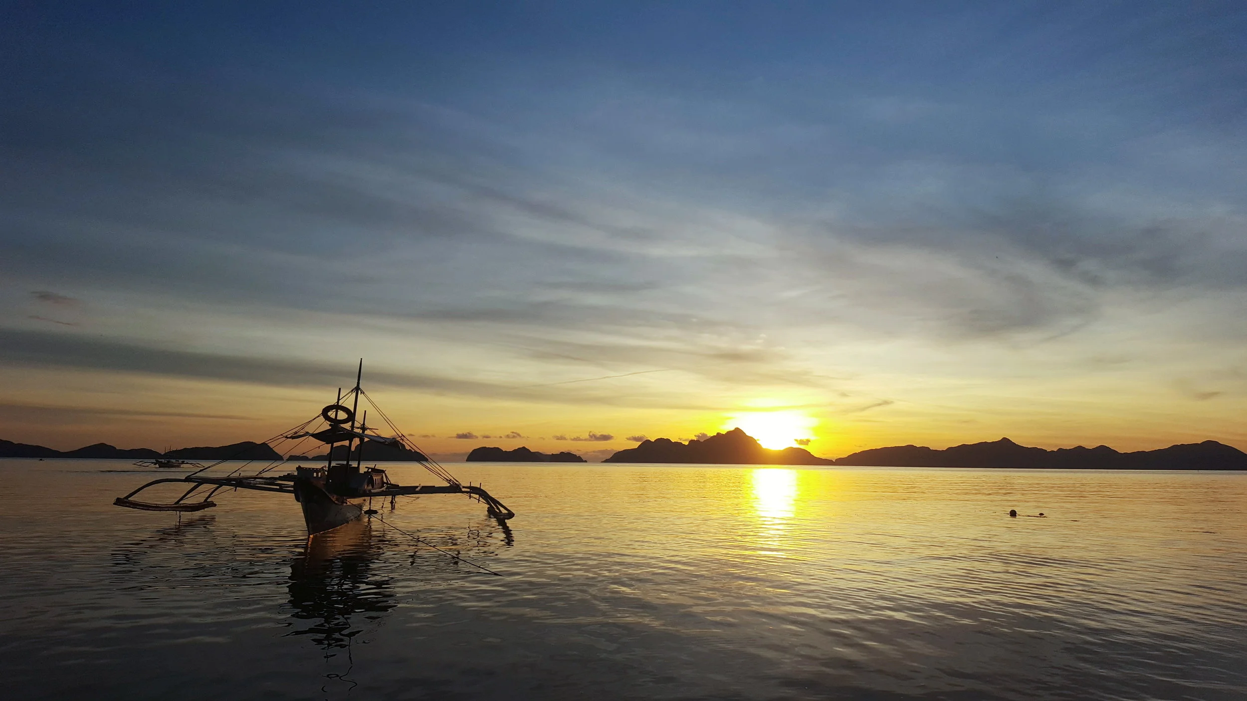 Sunset view from Outpost Hostel, El Nido Palawan