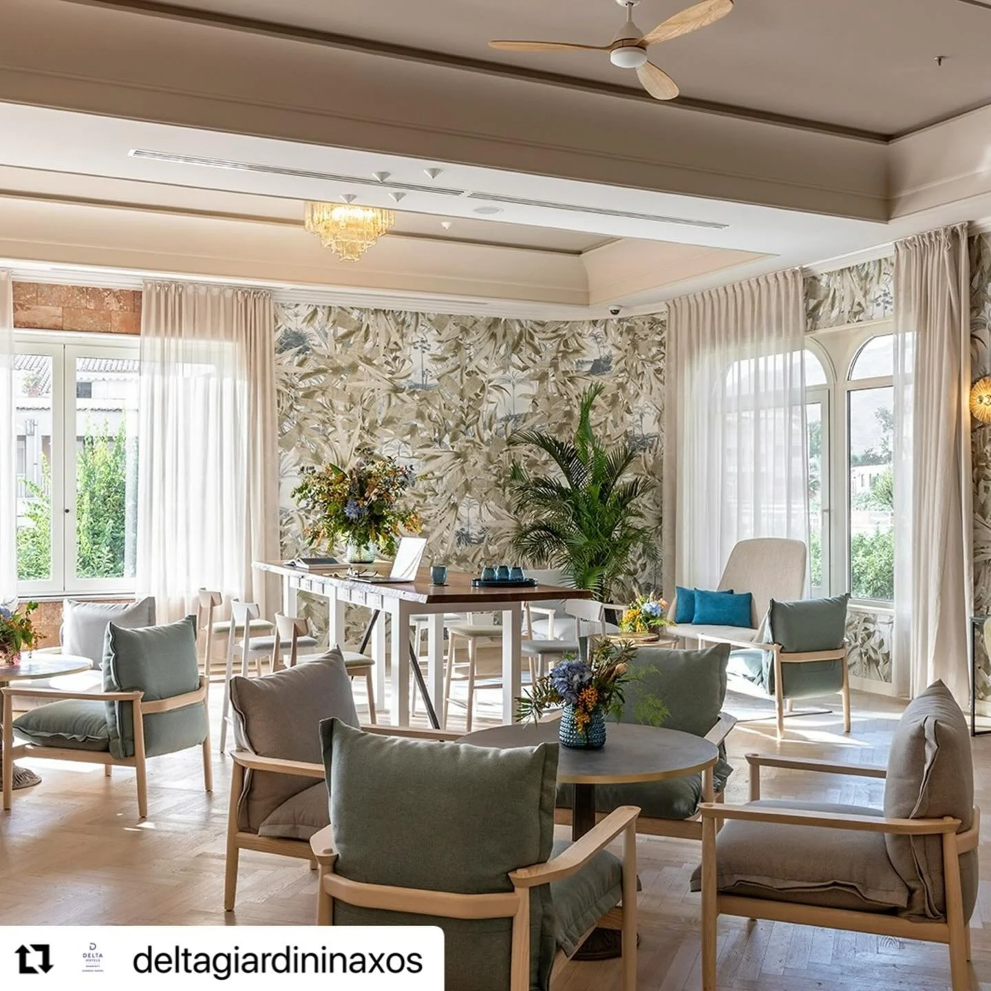 A corner that feels like home — calm, comforting, and familiar.
A place to reconnect with yourself after a day of sea breeze, sunlight, and the flavours of summer. ☀️ @deltagiardininaxos 
#THDP #InteriorDesign #DesignWithSoul #MediterraneanMoo