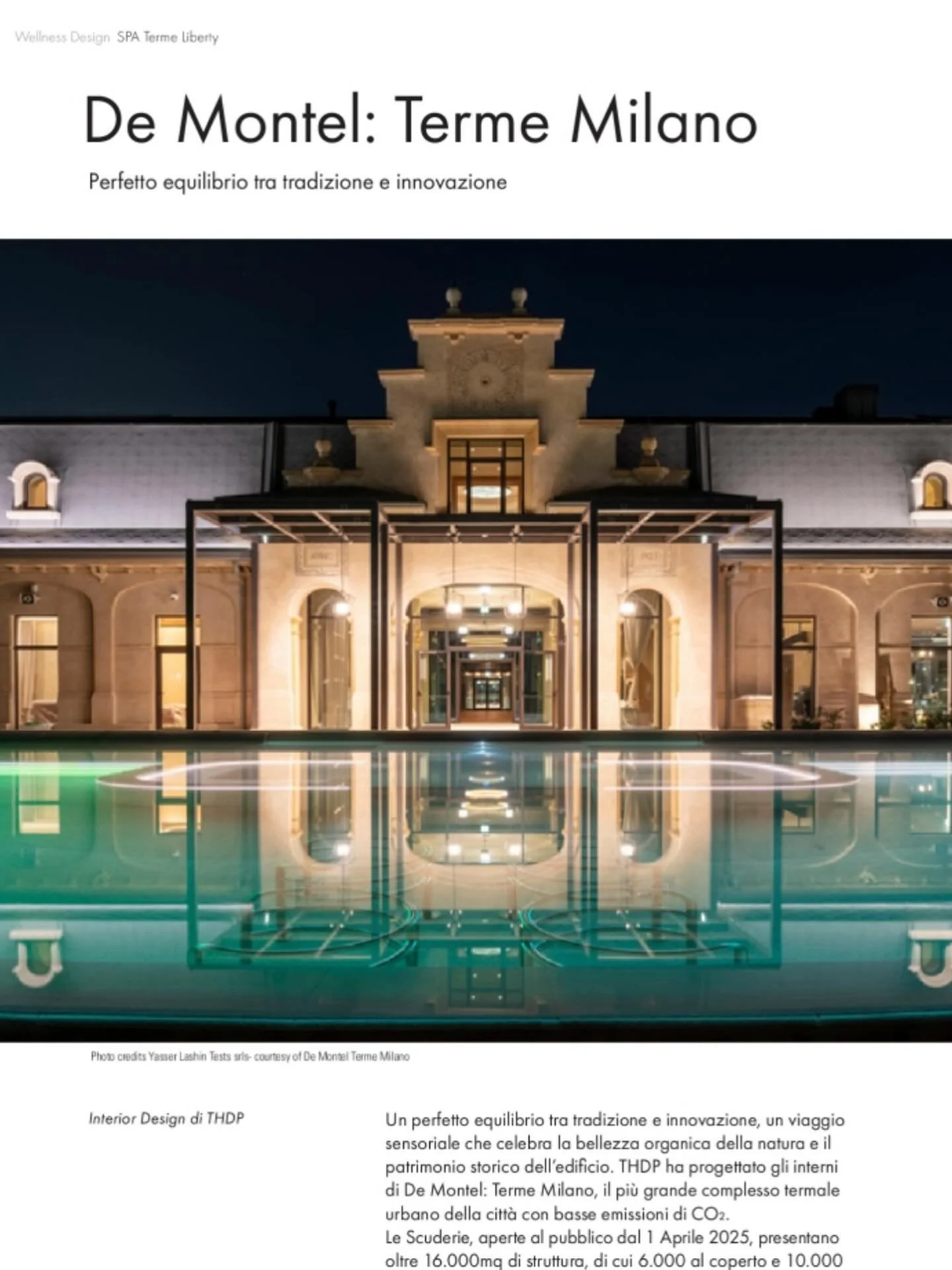 Excited to have our @demonteltermemilano project showcased on @wellnessdesignmagazine #thdp #thdpdesign #termedemontel #milano