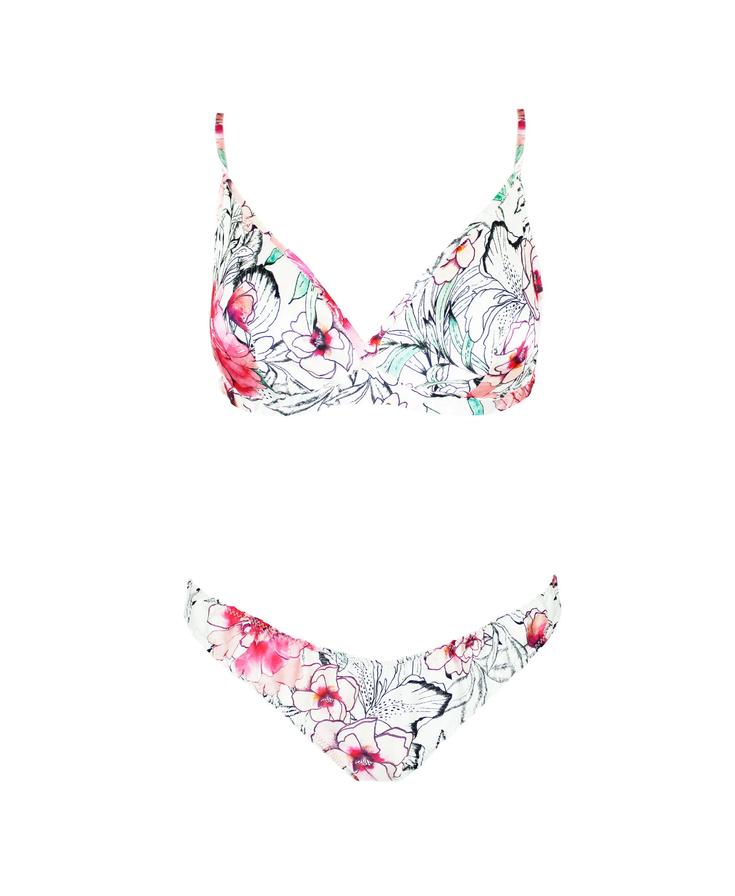  Amara printed floral silk lingerie gift set