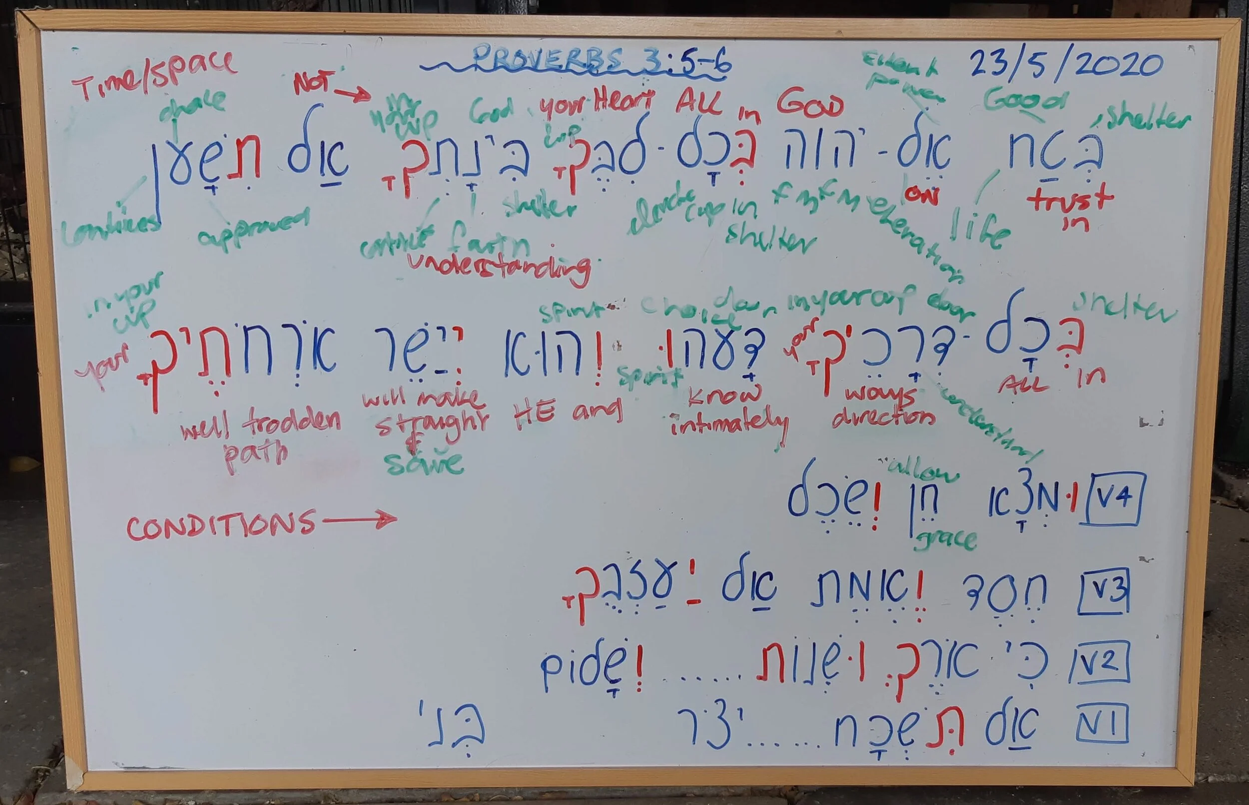 Study of Proverbs 3. v5-6 by Sandra. May 2020