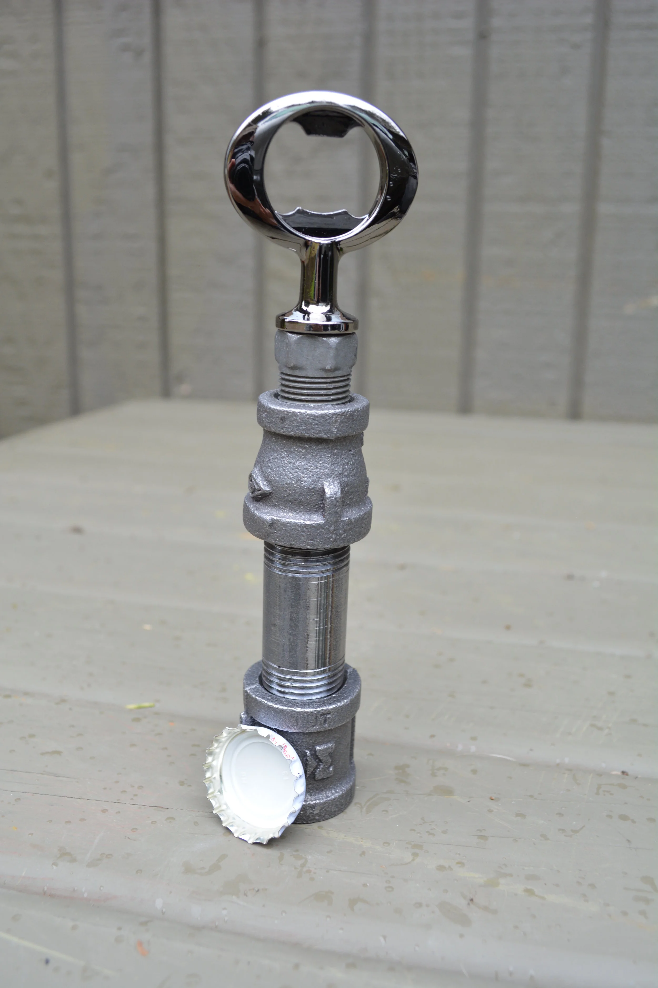 Black Iron Pipe Bottle Opener