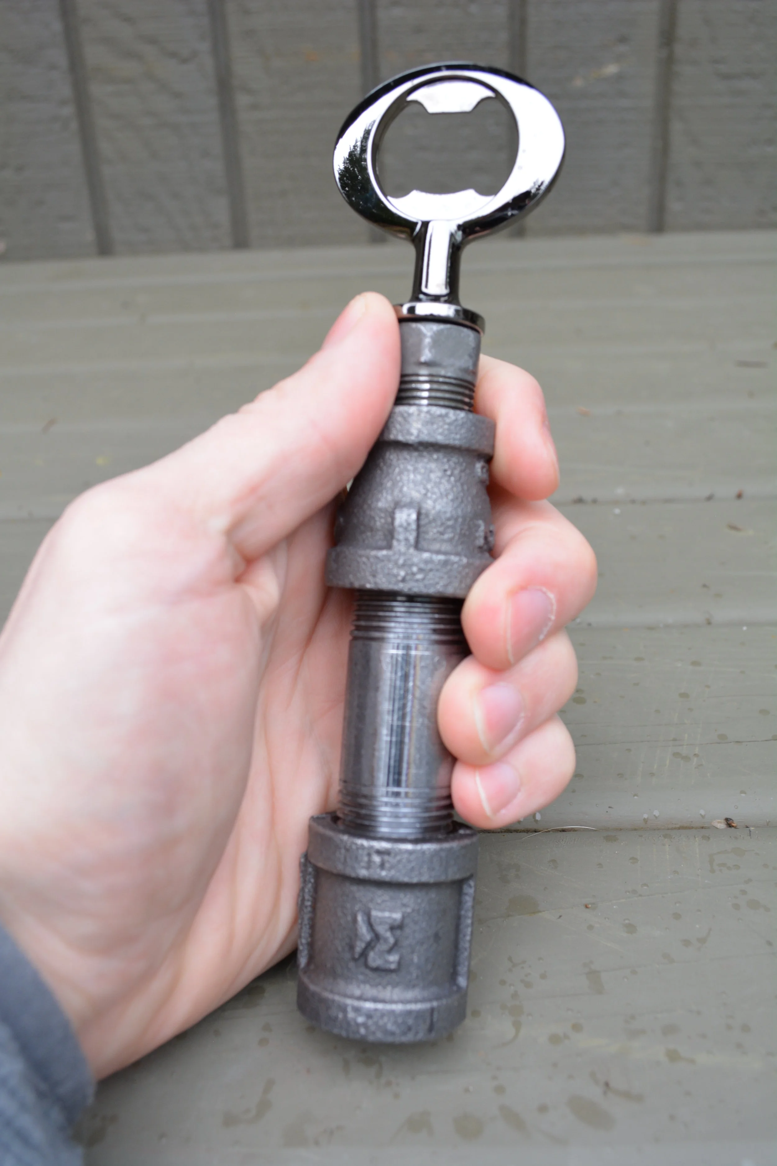 Black Iron Pipe Beer Bottle Opener