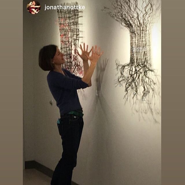 And here&rsquo;s me at the artists talk waxing lyrical about &lsquo;Constrained&rsquo; Steel wire/wax $800. PM me for details. 
#handwoven #ch/Art #art #reliefart 
#wovenwire #wireart #eastcityarts. #dcist 
@touchstonegallery #wallsculpture #original