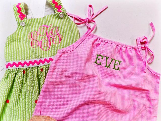 💚💕💚 how cute would your little one look in these this spring?! &bull;&bull;&bull;&bull;&bull; #oconnorinc #monogram #embroidery #apparel #pink #love #ff #instafollow #l4l #tag4likes #followback #followme #ootd #instagood #photooftheday #charleston