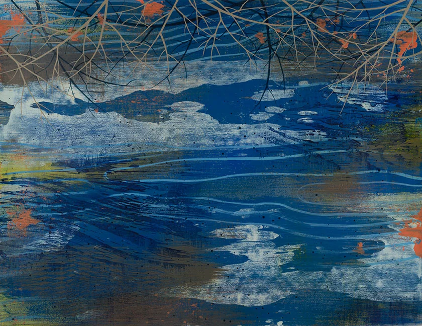 Wetland 65 , Acrylic on paper, 19 x 24" SOLD