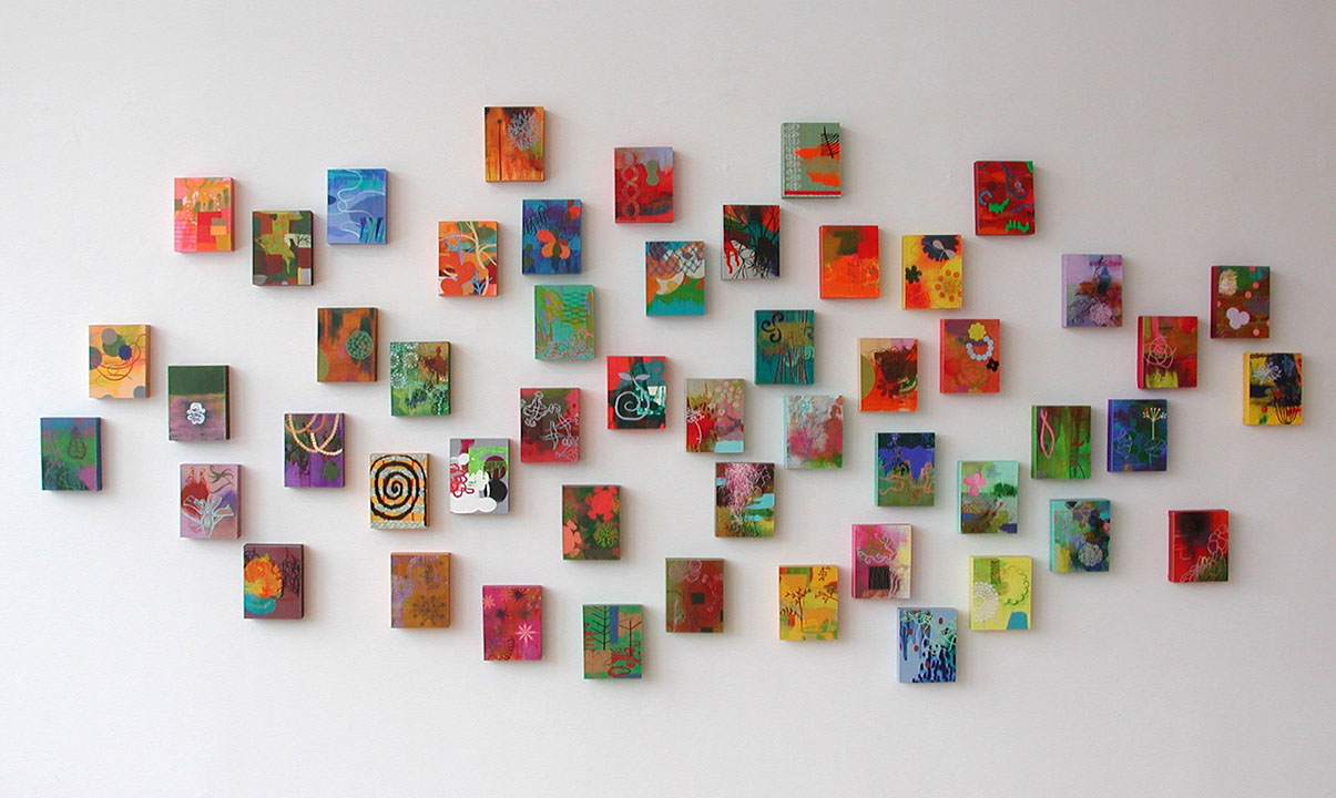 Scape Series , Acrylic on panel, 7 x 5.5 x 1.5" each