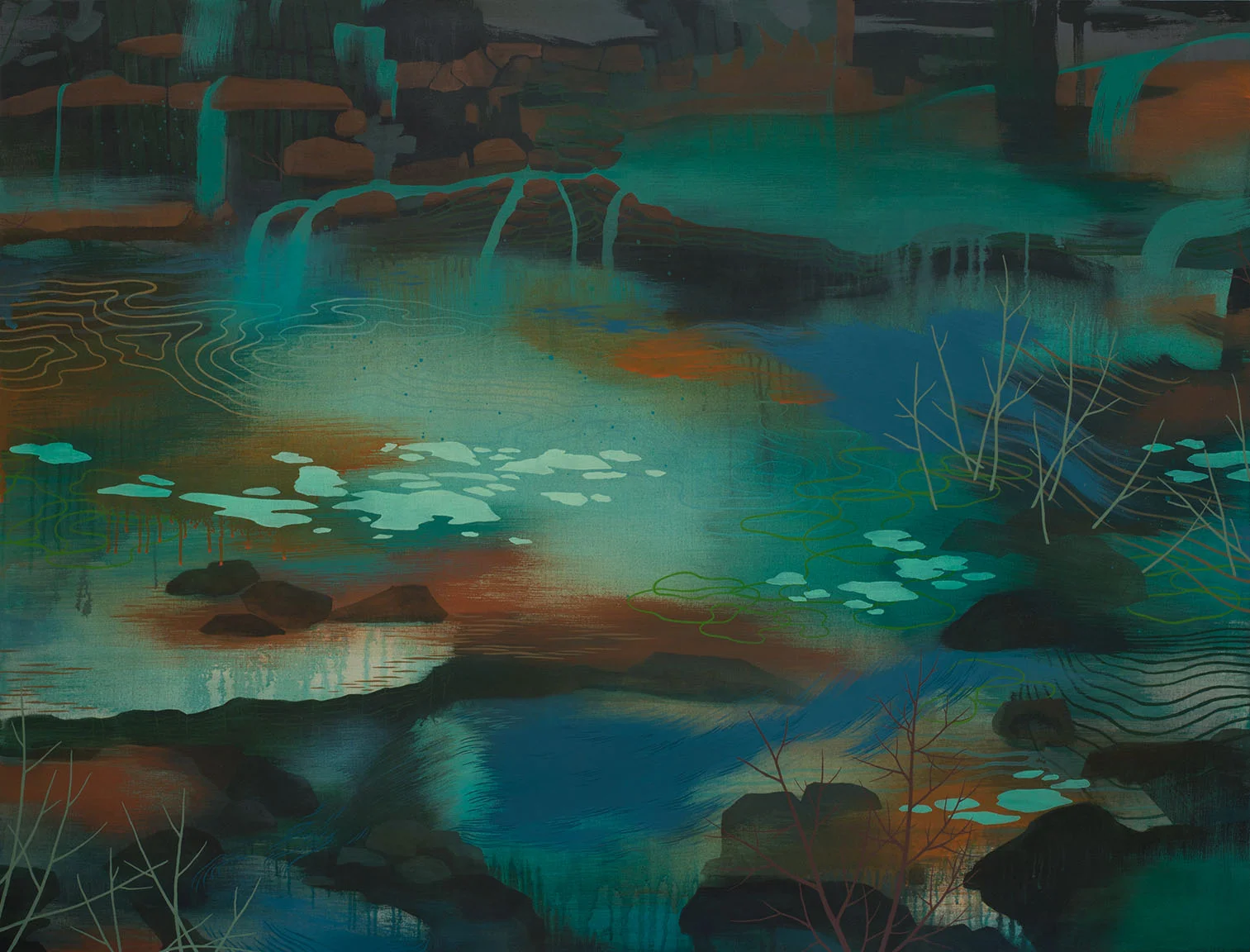 Overflow Acrylic on canvas 46 x 60 x 1.5"