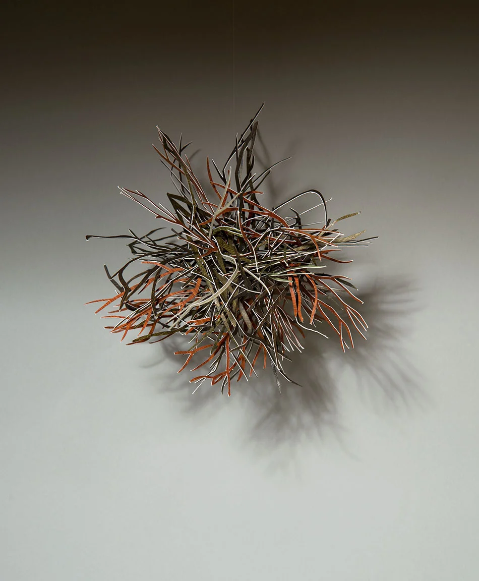 Tumbleweed Cut, painted paper 7 x 7 x 7”