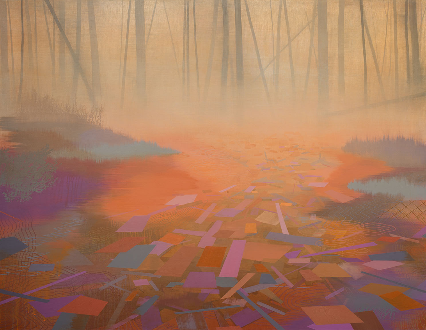   Floor of the Forest   Acrylic on canvas 46 x 60 1.5”  SOLD 