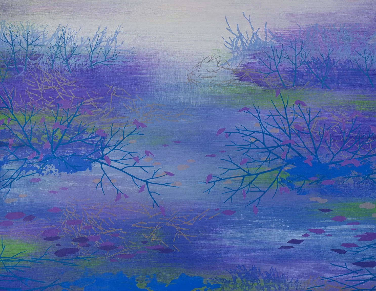   Wetland 90  Acrylic on paper, 19 × 24” 