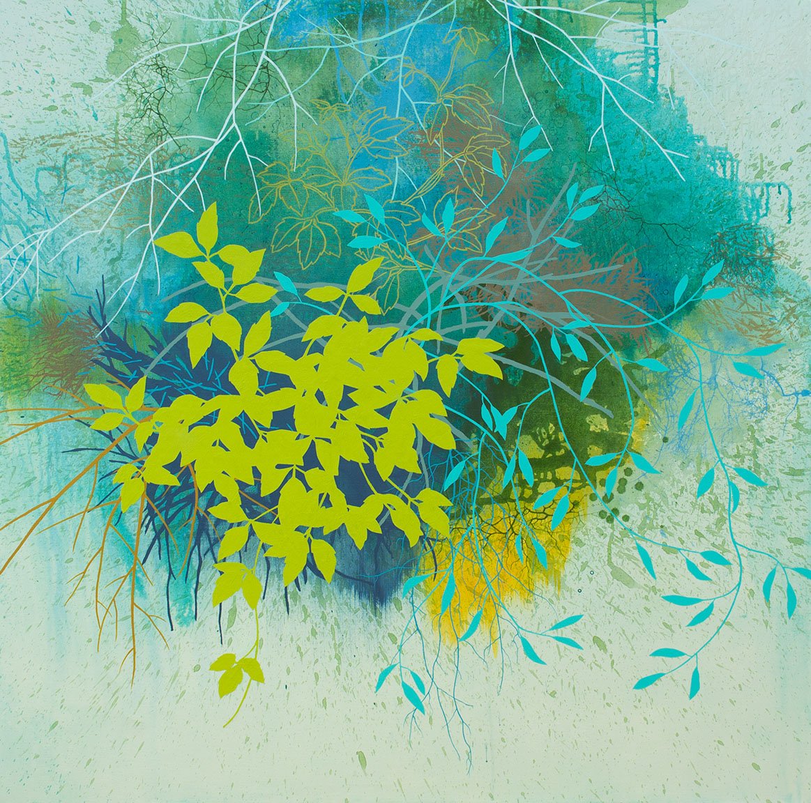   Emerging Growth  Acrylic on canvas 47.75 × 48 × 2.25” 