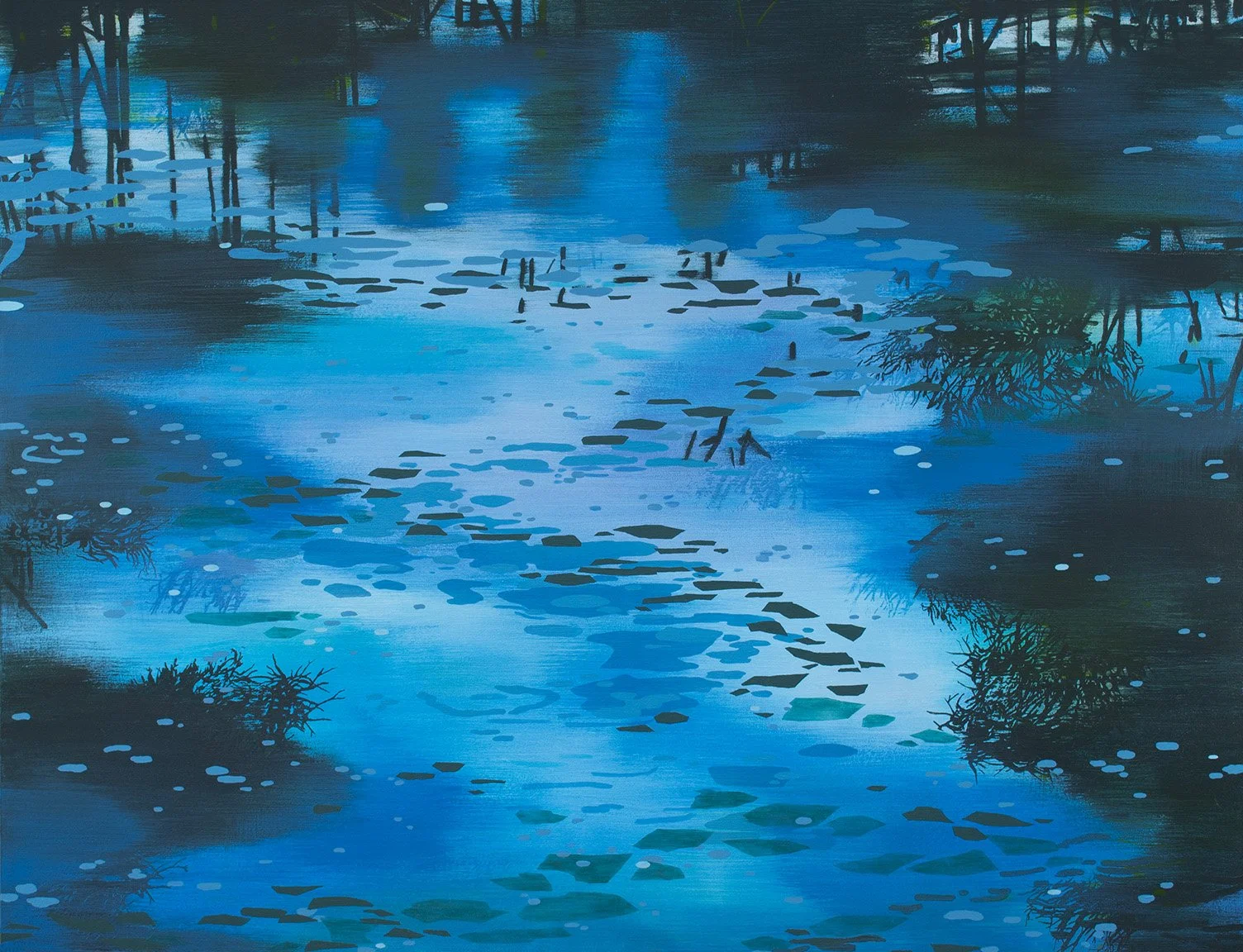   Floating Ice  Acrylic on canvas 46 × 60 × 1.5” 