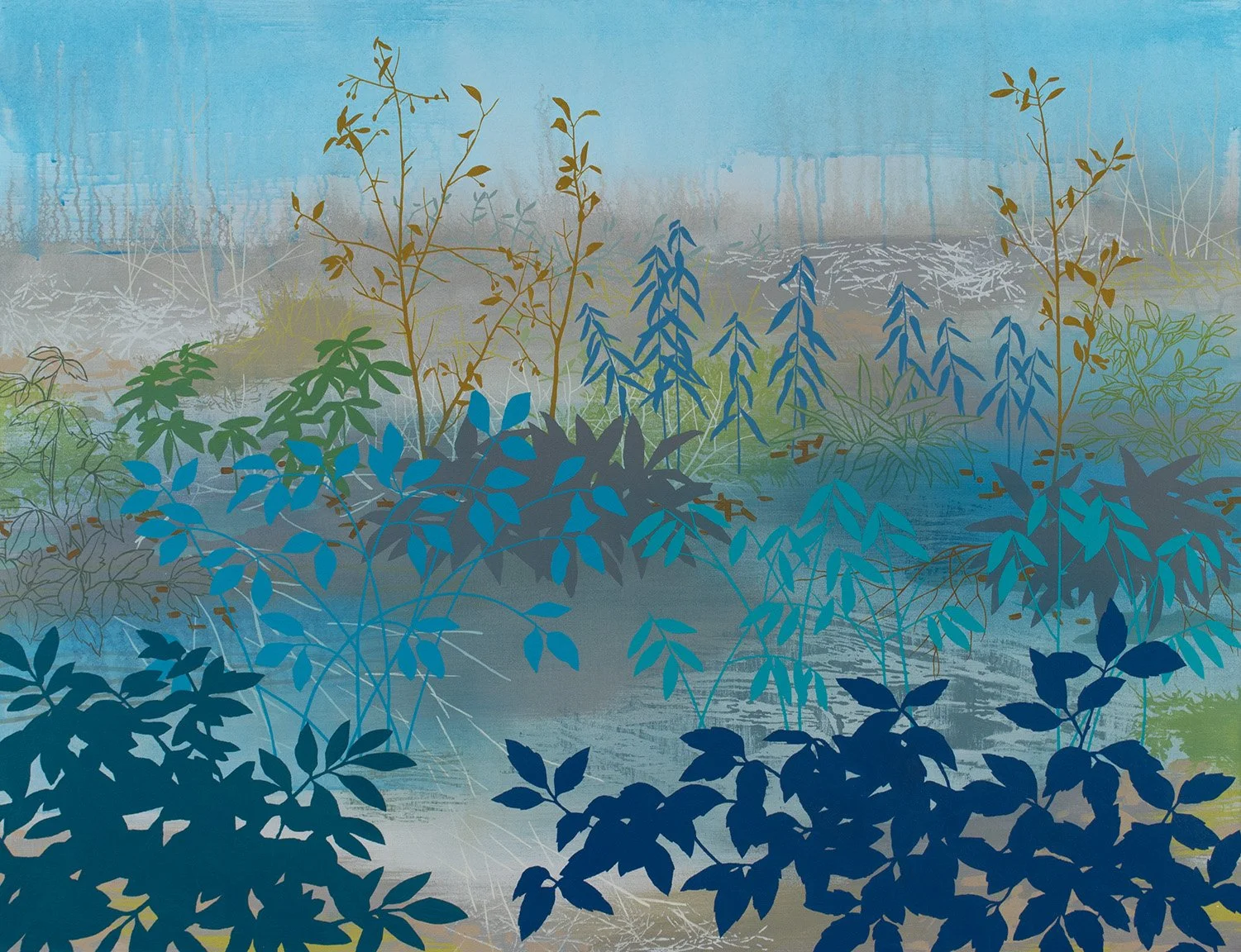   Regreening  Acrylic on canvas 40 × 52 × 1.5” 