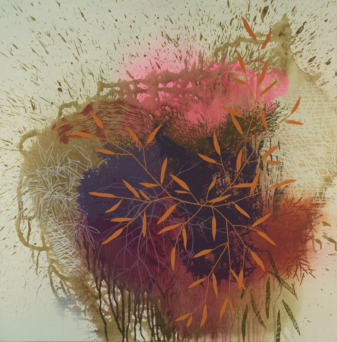   Stiltgrass  Acrylic on canvas 35.5 × 35.5 × 1.5” 