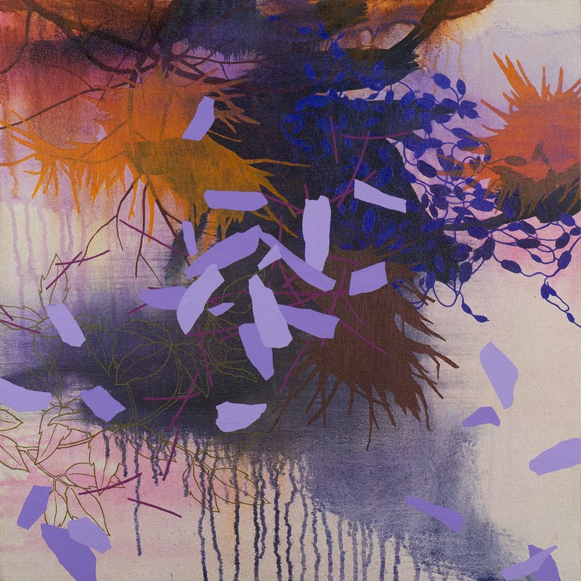   Violet Tangle  Acrylic on canvas 24 x 24 x 1.5" SOLD 