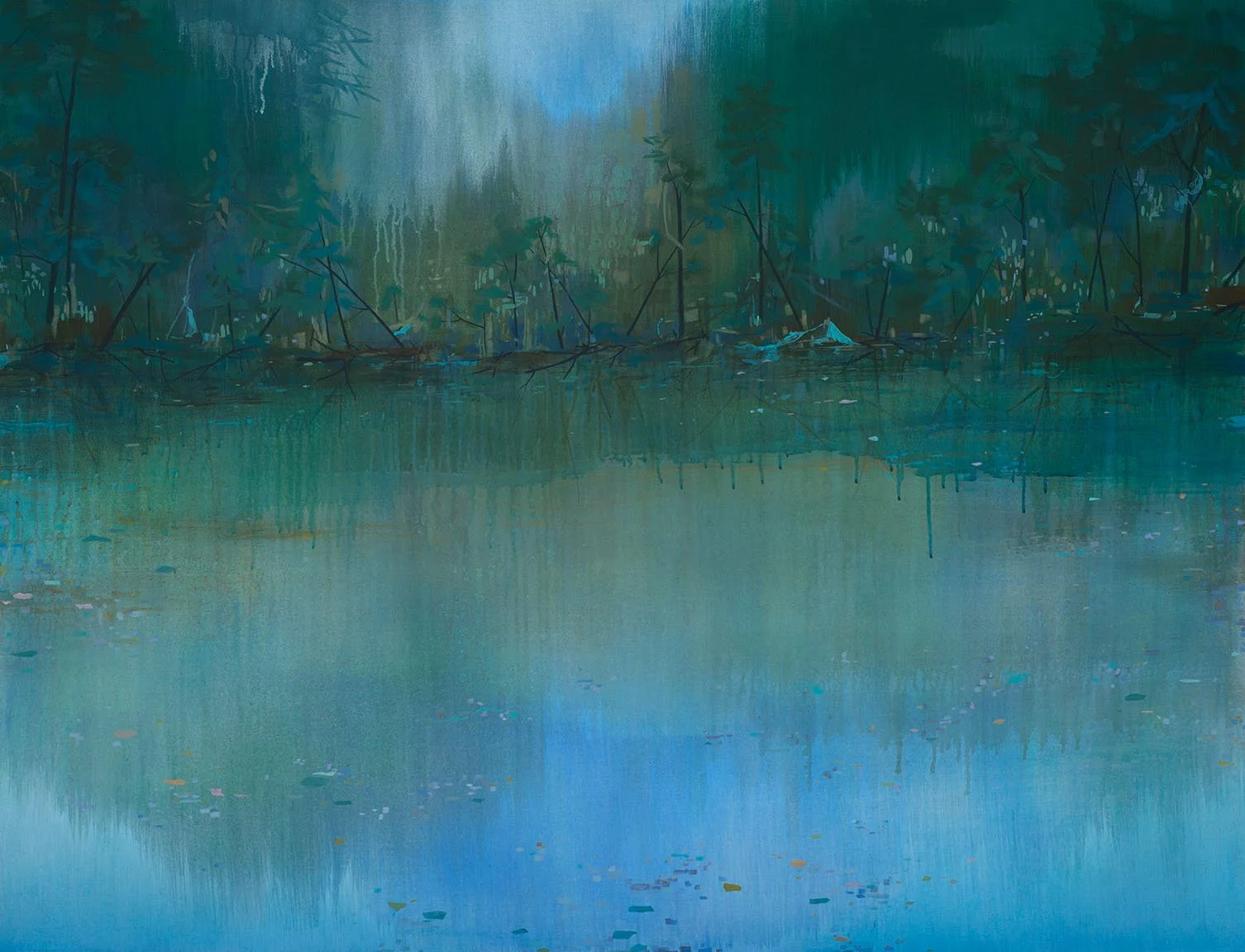   Microplastic Waterway  Acrylic on canvas 46 × 60 × 1.5”   SOLD  