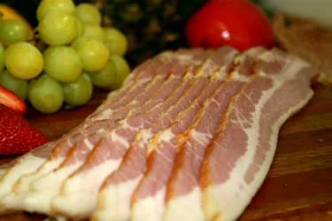 Smoked Bacon 5.50/lb Fully smoked, cooked, and ready to eat. The thick cut bacon will add flavor to any sandwich or enjoy it on it's own! Our kids will not stop eating it until it is gone!