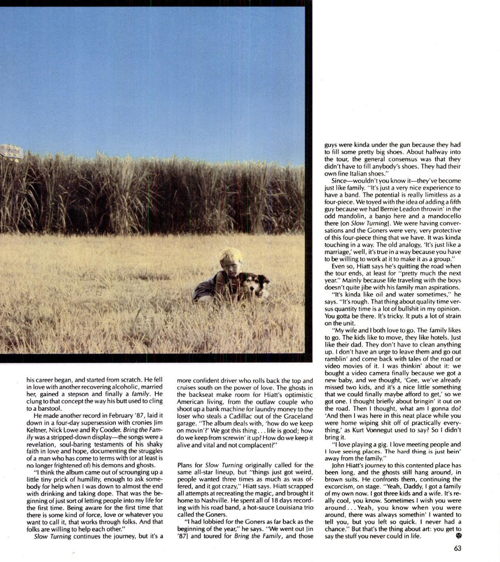 BURT KEARNS ON JOHN HYATT, CON’TD, SPIN MARCH 1989