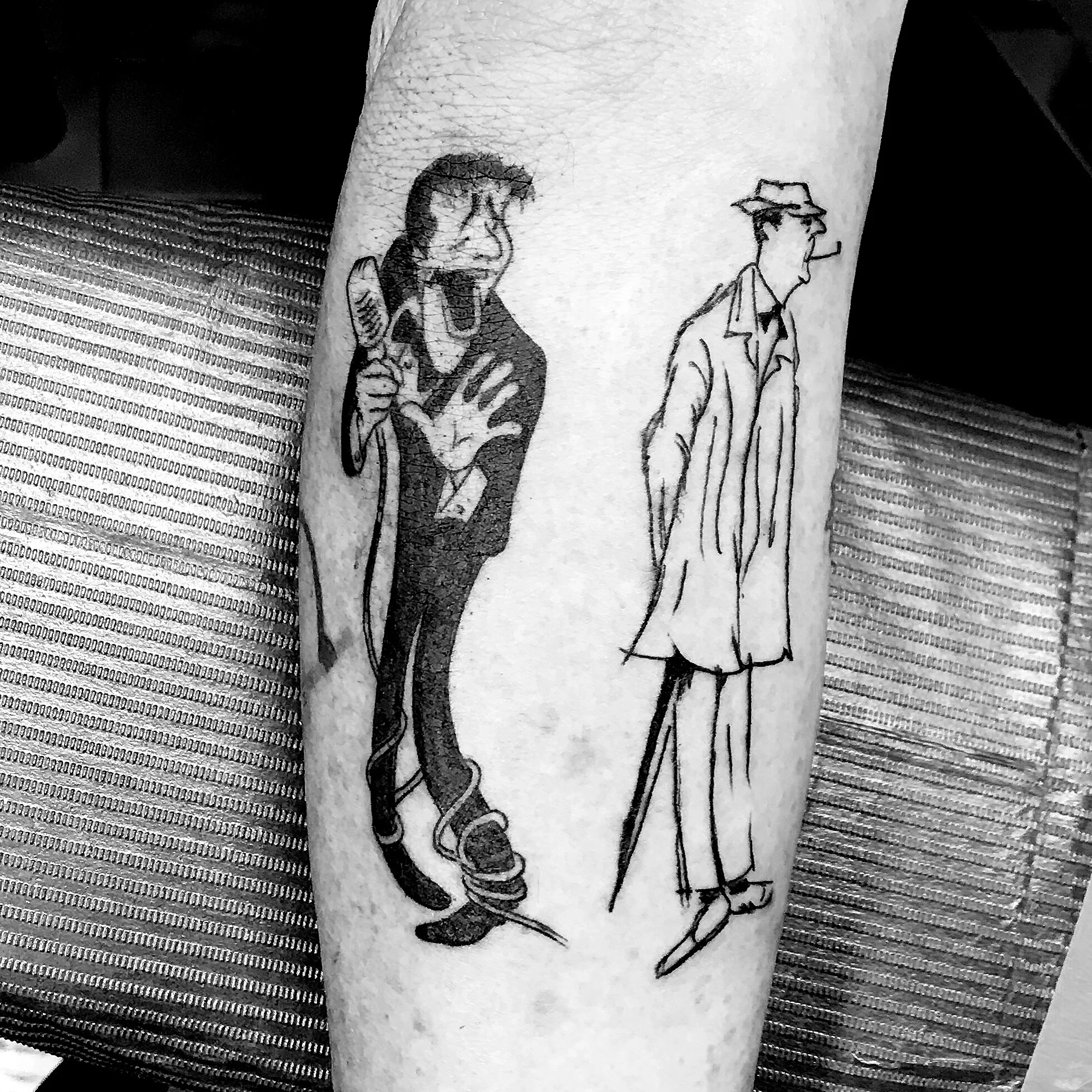 JERRY LEWIS (AL HIRSCHFELD) &amp; JACQUES TATI (CABU), 2.27.19 by CRANKEE