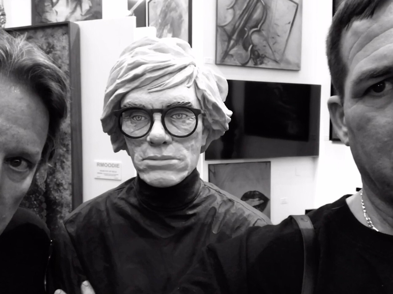 BURT KEARNS, ANDY WARHOL & DONATO DI CAMILLO, JANUARY 2019. CAMERAPHONE PHOTO BY DONATO DI CAMILLO.