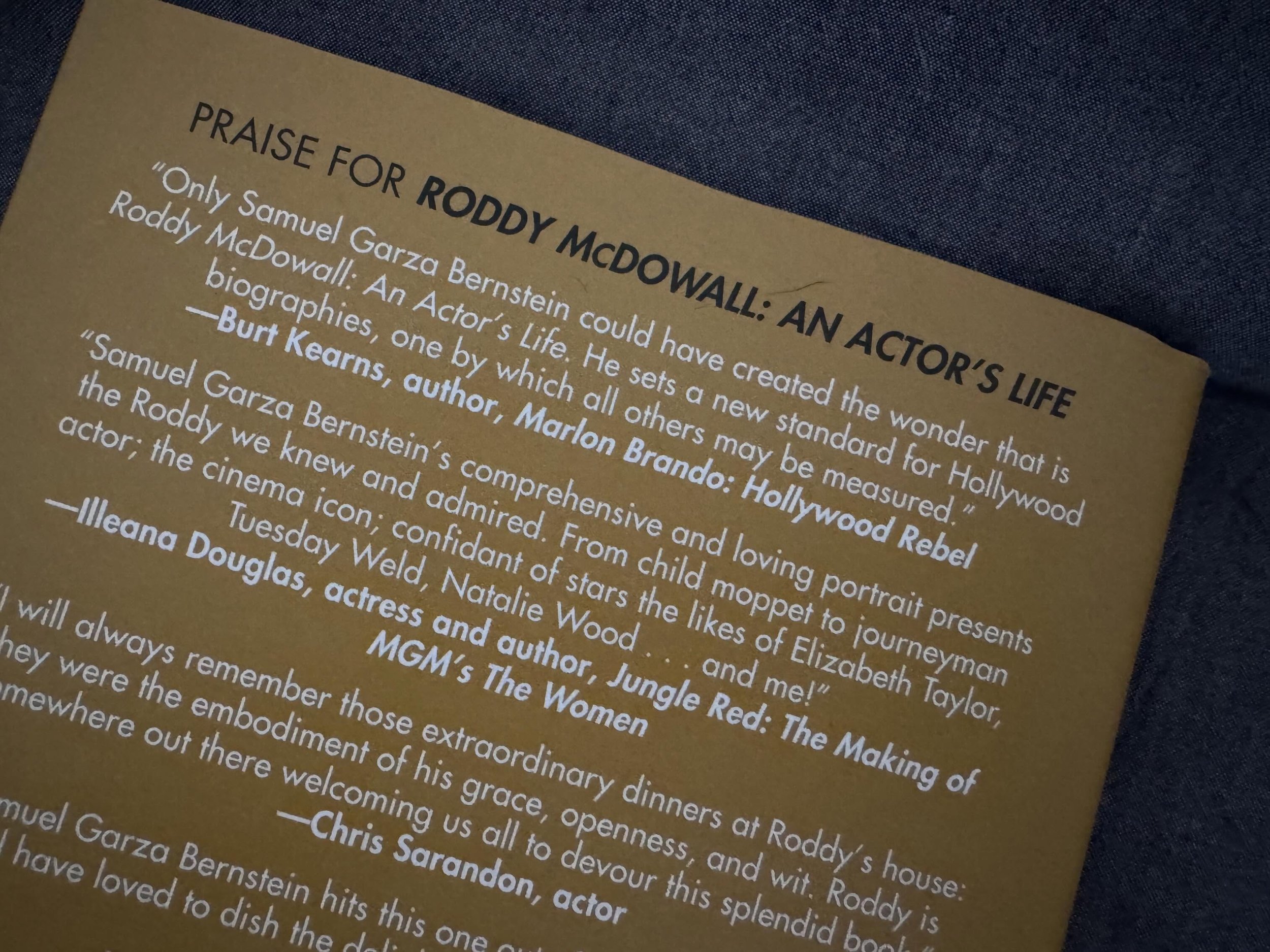 BURT’S BLURB FOR SAMUEL GARZA BERNSTEIN’S BOOK, ‘RODDY McDOWALL: AN ACTOR’S LIFE, FROM HOW GREEN WAS MY VALLEY TO LASSIE TO PLANET OF THE APES'