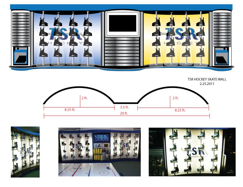 Skate Wall Display for TSR Hockey