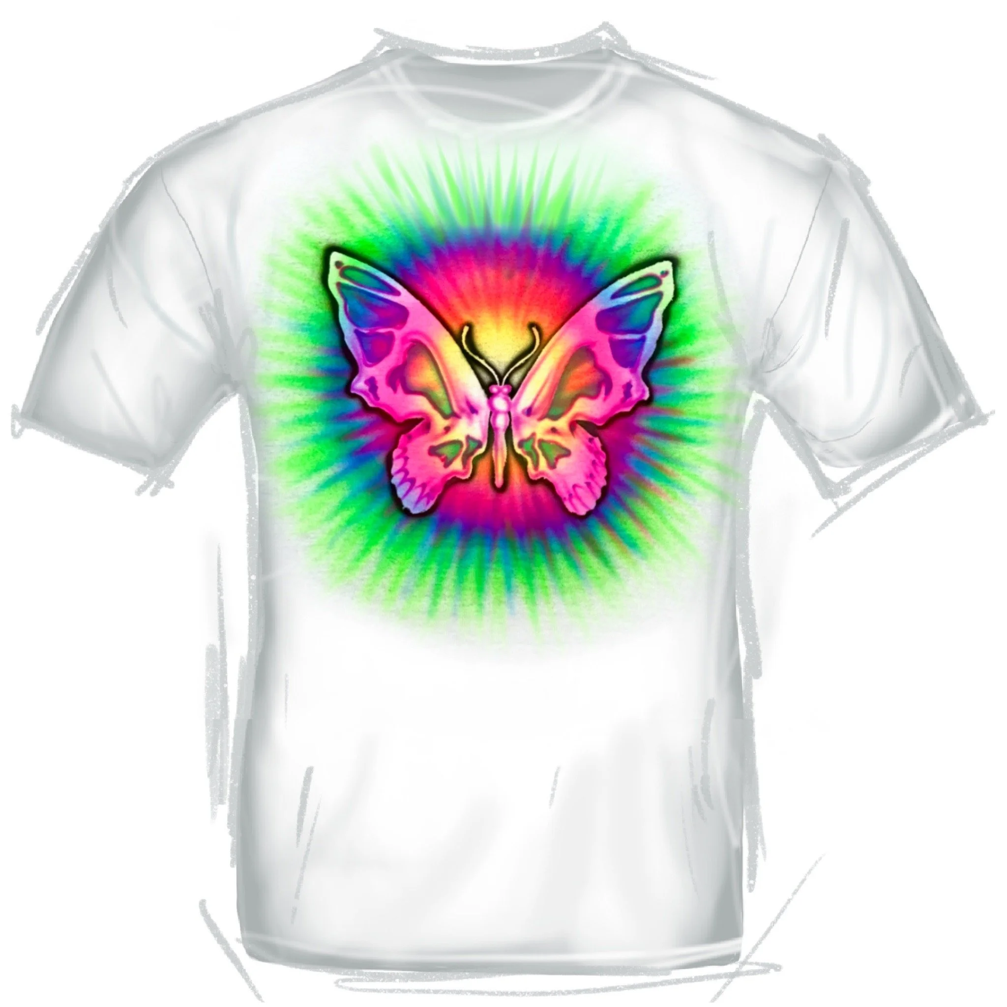 386 Tye Dye Butterfly Skulls