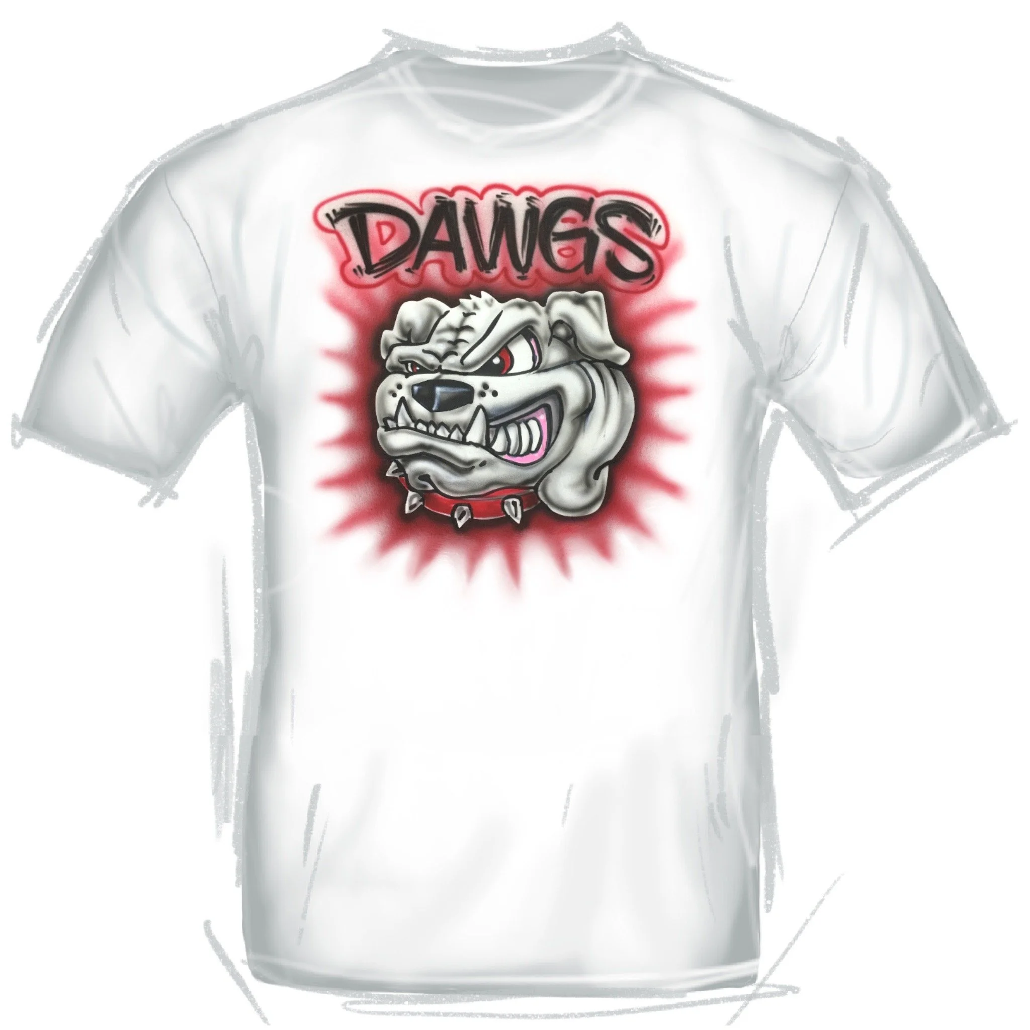 66 DAWGS Bulldogs in Red