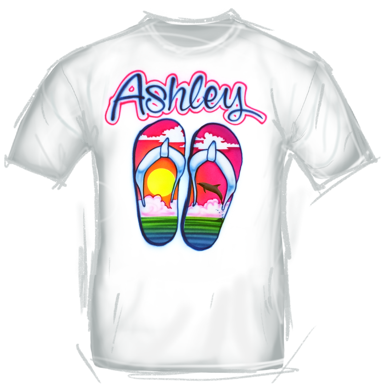 212 Sunset Dolphin Flip Flops