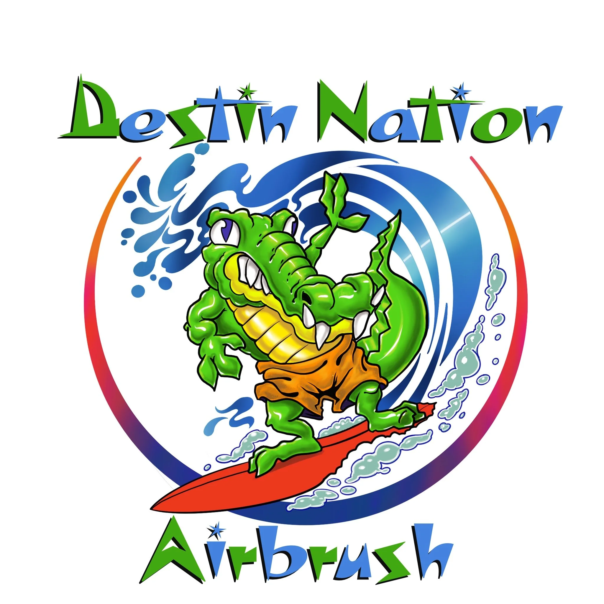 Surfing Gator Sticker